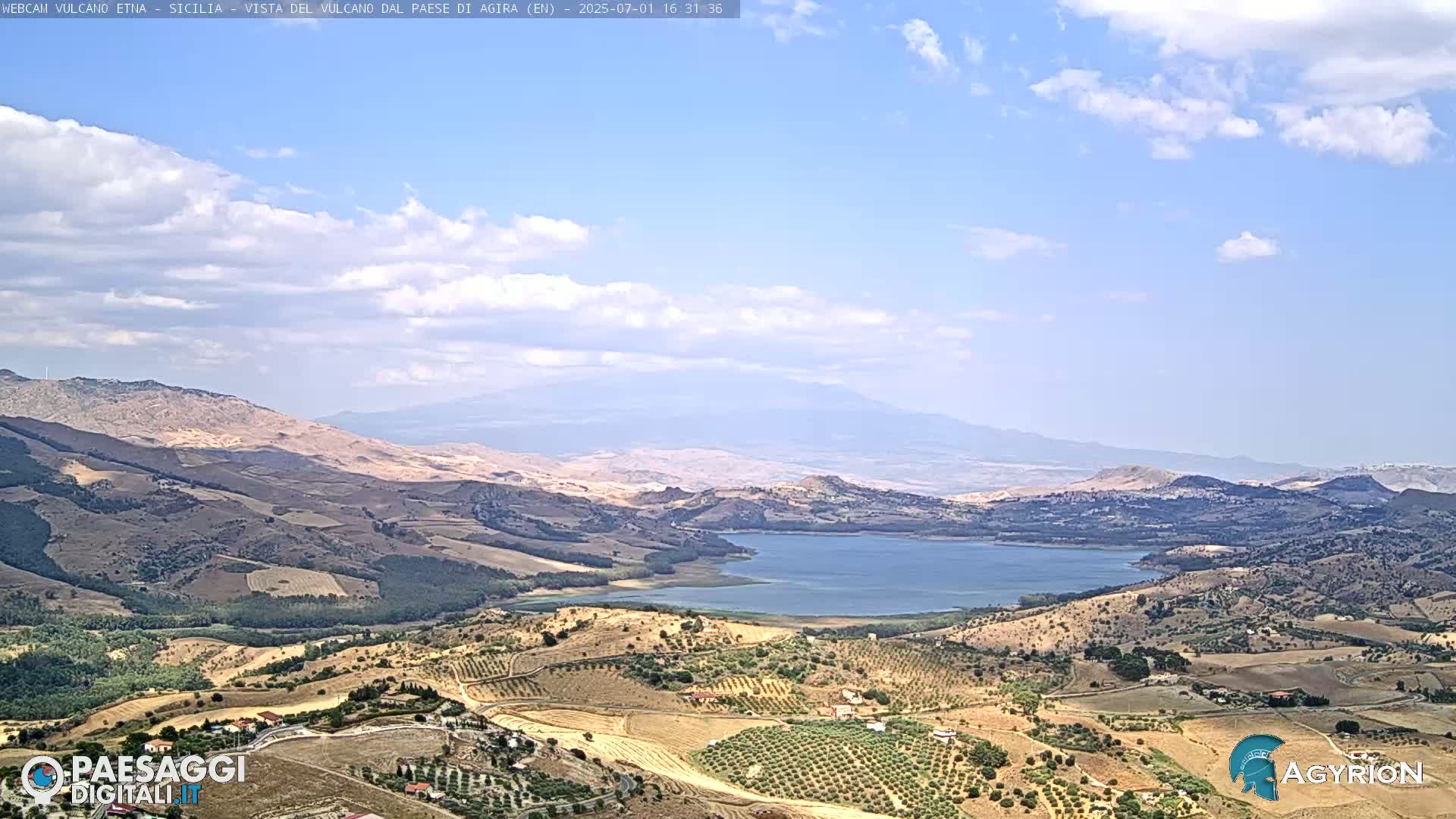 Etna Volcano Panaromic Live Cam from Agira - Enna, Scily, Italy