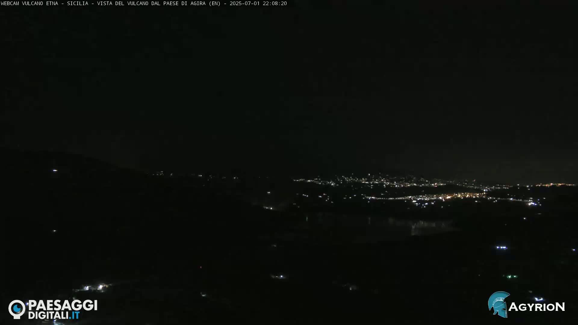 Etna Volcano Panaromic Live Cam from Agira - Enna, Scily, Italy