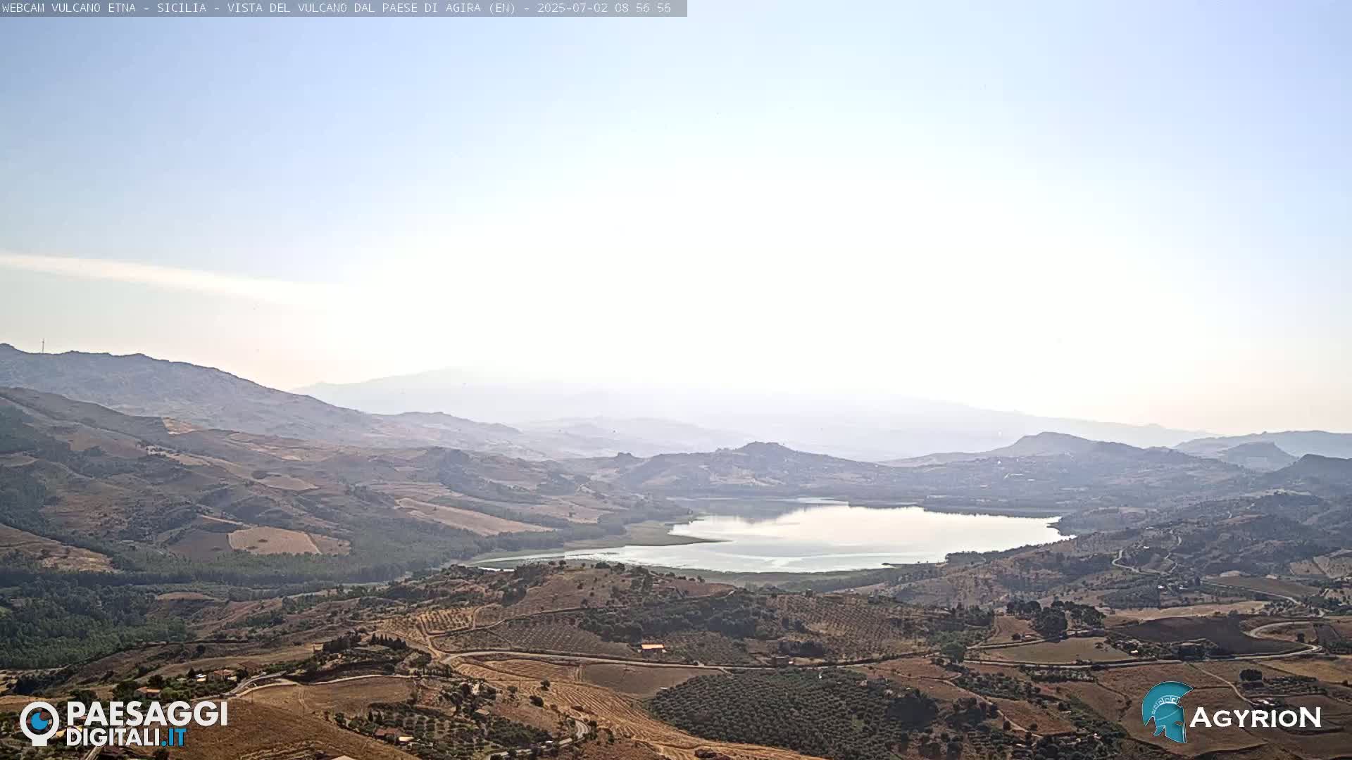 Etna Volcano Panaromic Live Cam from Agira - Enna, Scily, Italy