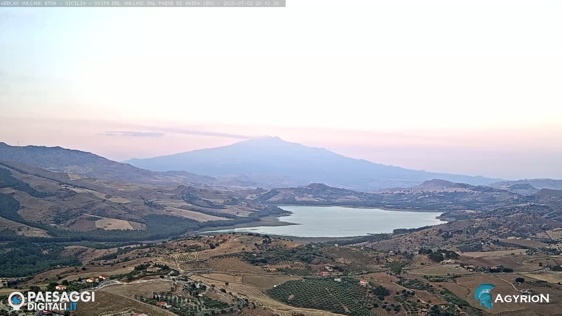Etna Volcano Panaromic Live Cam from Agira - Enna, Scily, Italy
