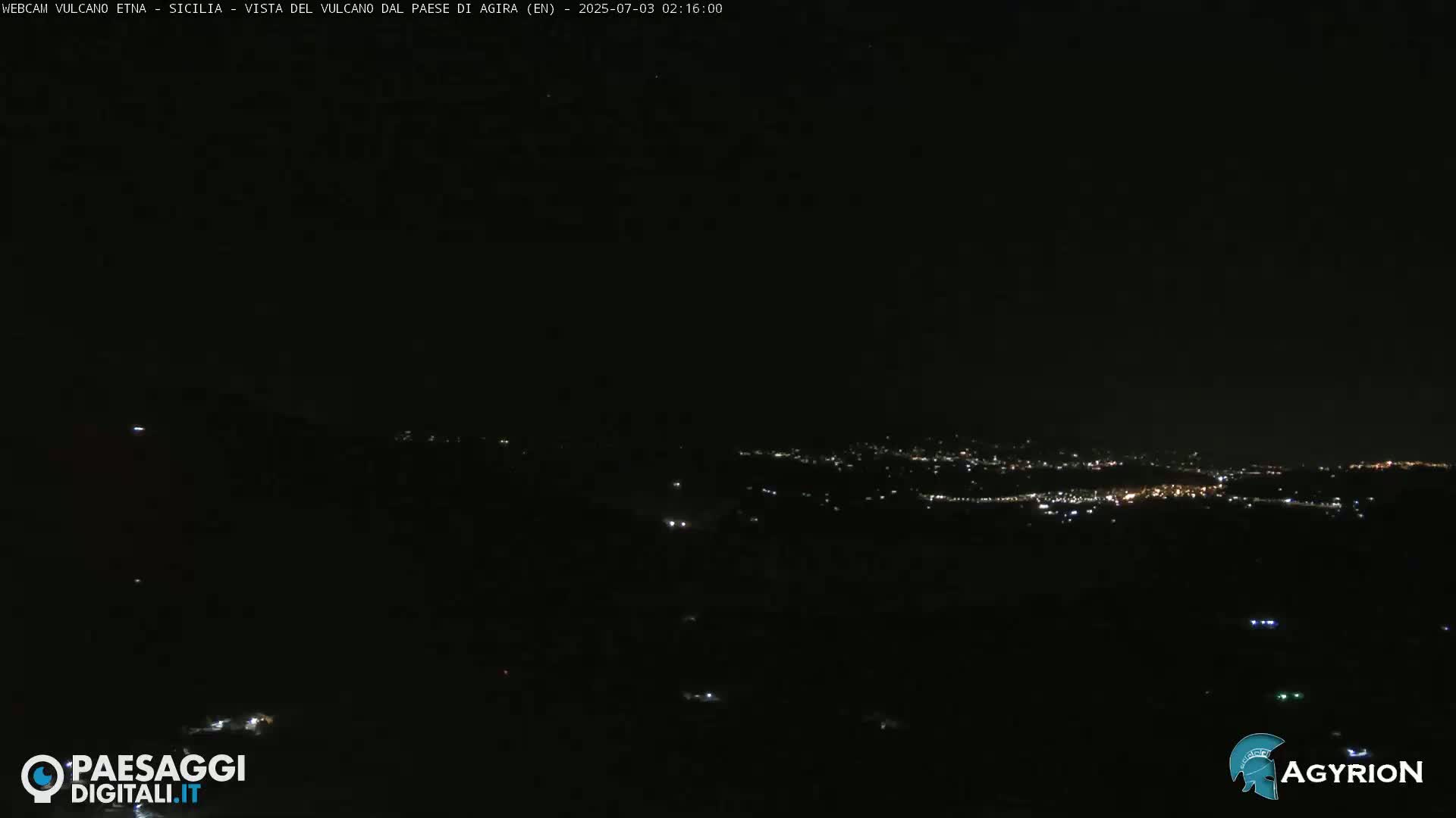Etna Volcano Panaromic Live Cam from Agira - Enna, Scily, Italy