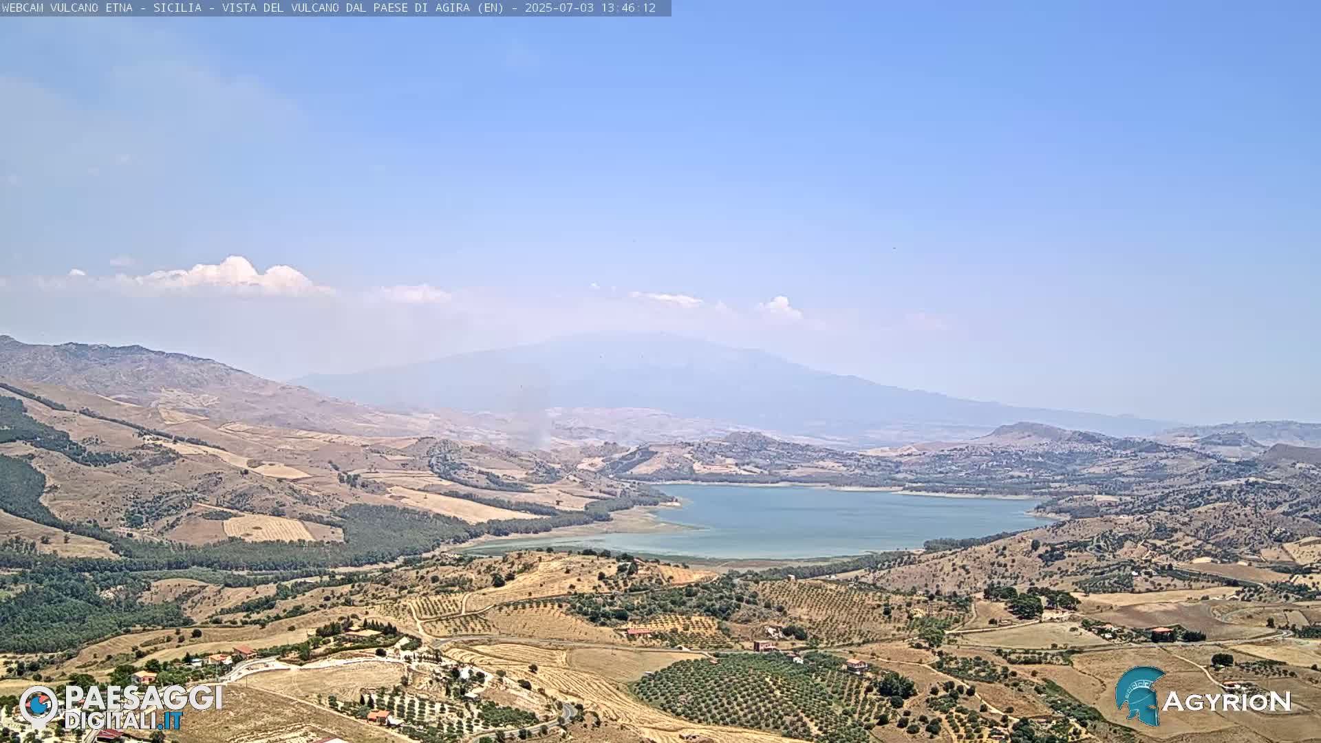 Etna Volcano Panaromic Live Cam from Agira - Enna, Scily, Italy