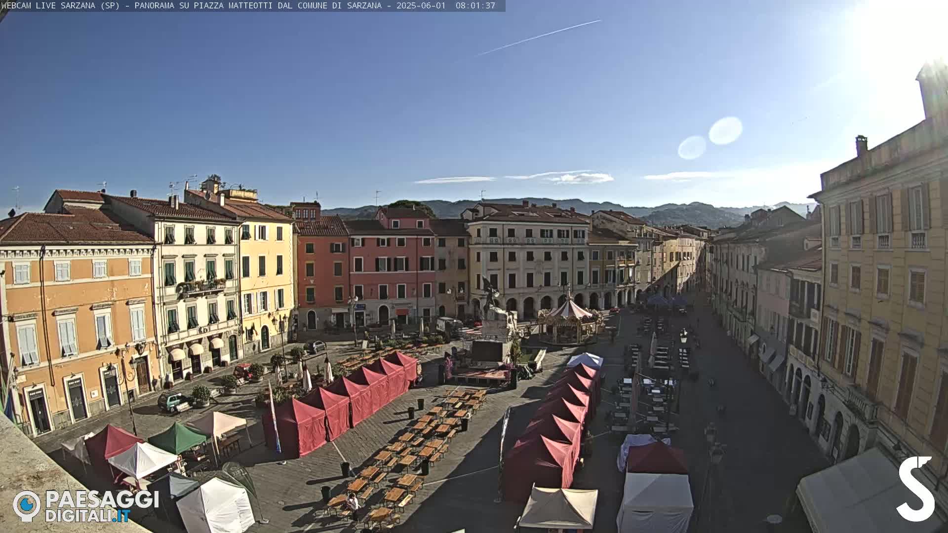 Sarzana, Piazza Matteotti Square Live Cam - La Spezia, Liguria, Italy