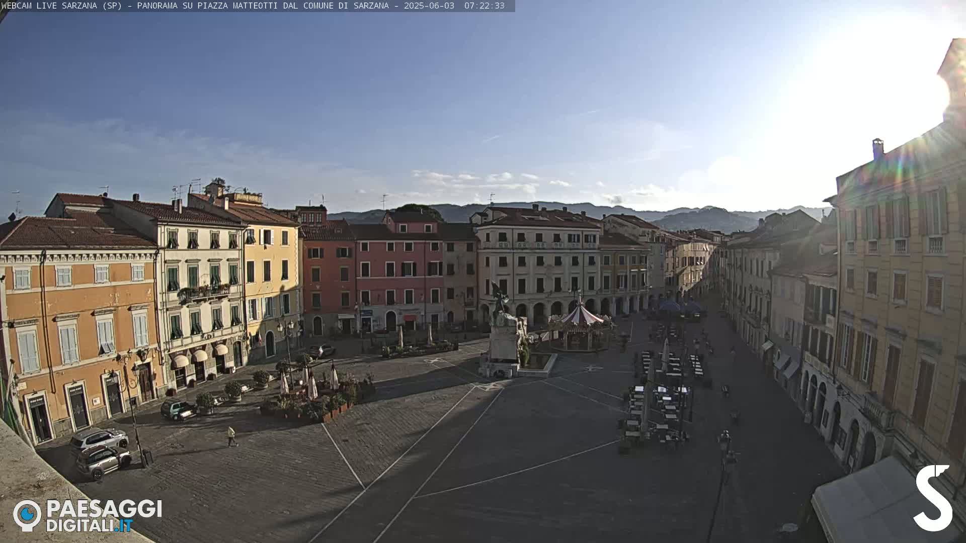 Sarzana, Piazza Matteotti Square Live Cam - La Spezia, Liguria, Italy