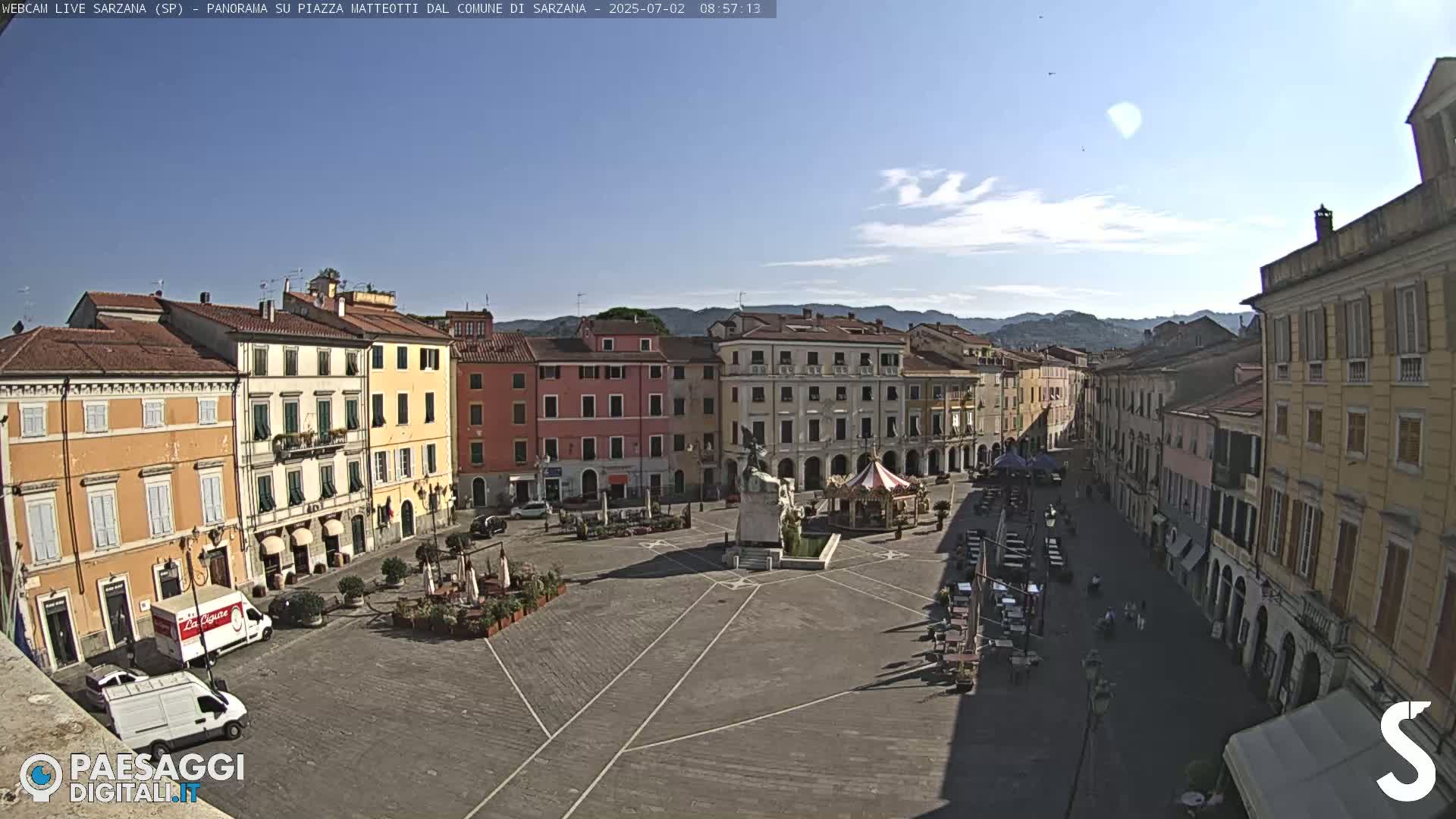 Sarzana, Piazza Matteotti Square Live Cam - La Spezia, Liguria, Italy