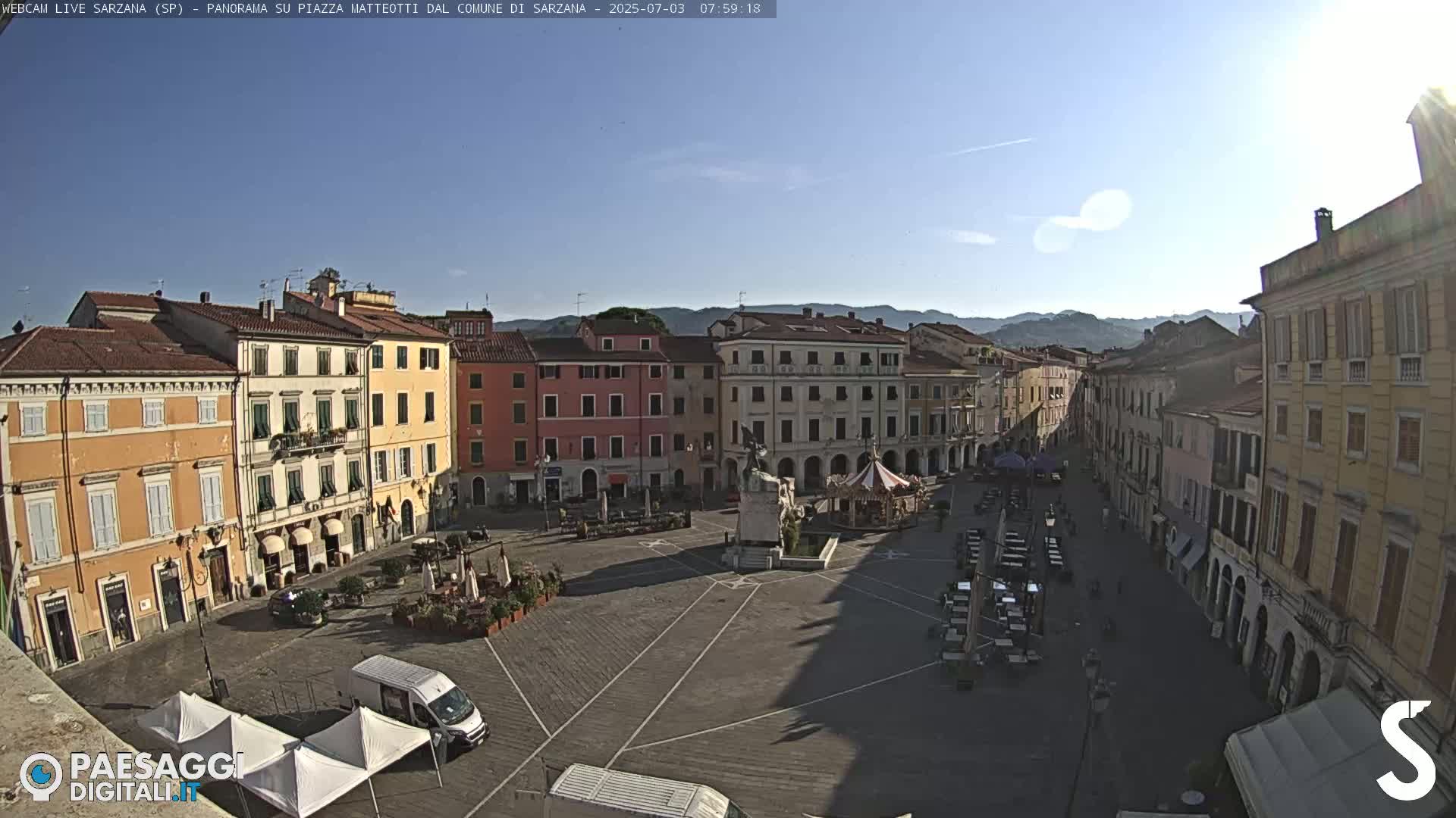 Sarzana, Piazza Matteotti Square Live Cam - La Spezia, Liguria, Italy