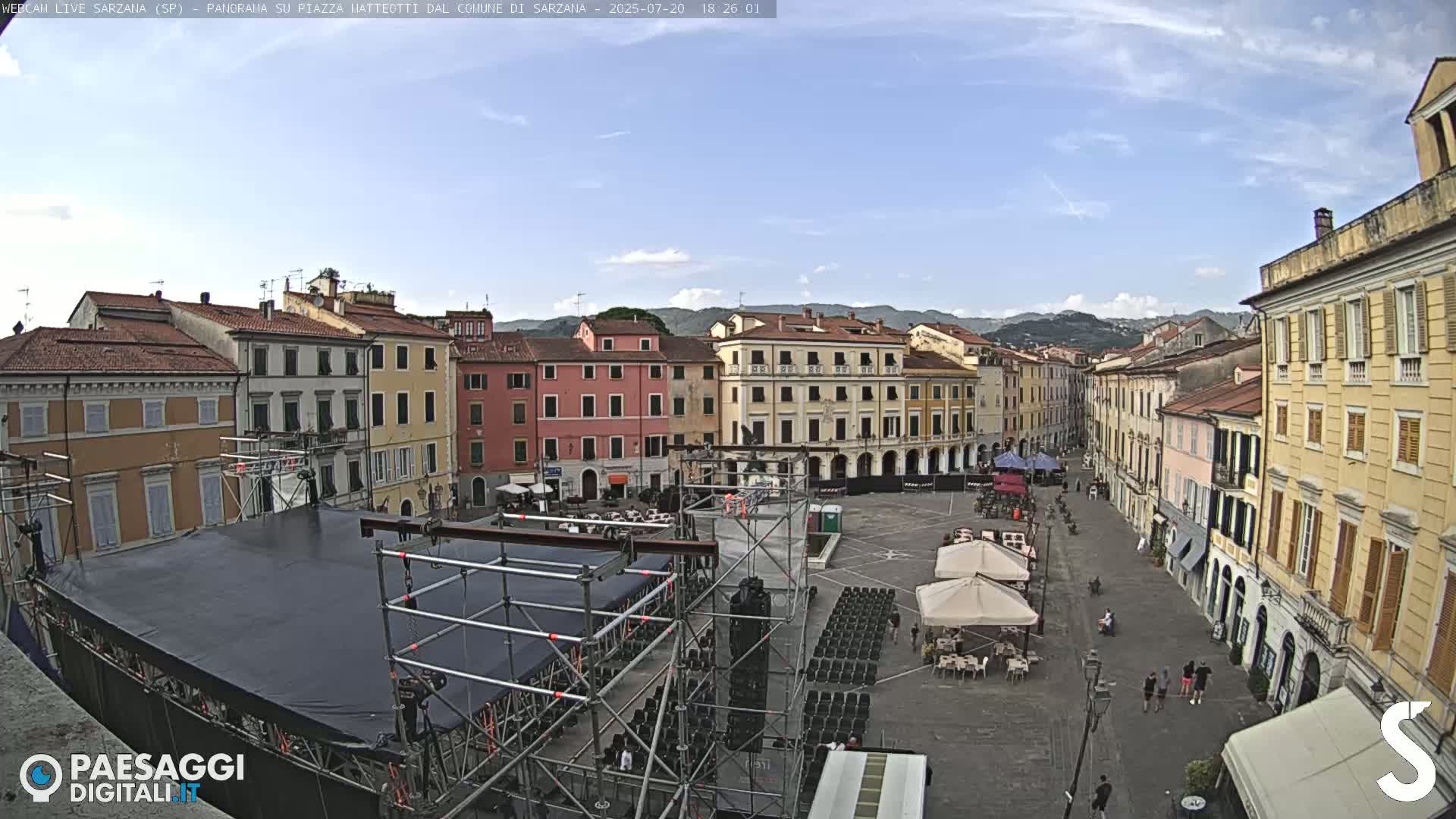 Sarzana, Piazza Matteotti Square Live Cam - La Spezia, Liguria, Italy