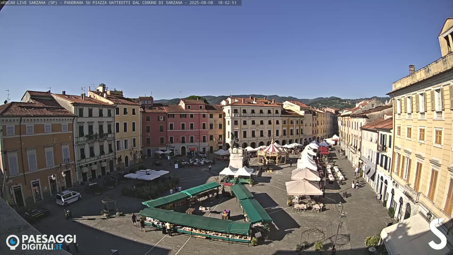 Sarzana, Piazza Matteotti Square Live Cam - La Spezia, Liguria, Italy