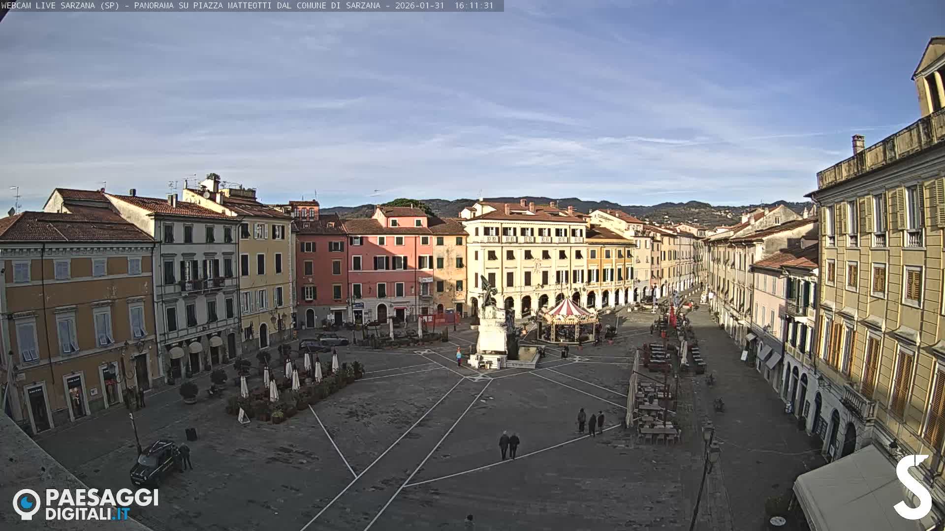 Sarzana, Piazza Matteotti Square Live Cam - La Spezia, Liguria, Italy