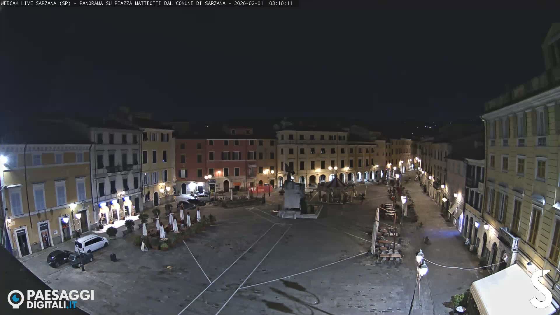 Sarzana, Piazza Matteotti Square Live Cam - La Spezia, Liguria, Italy