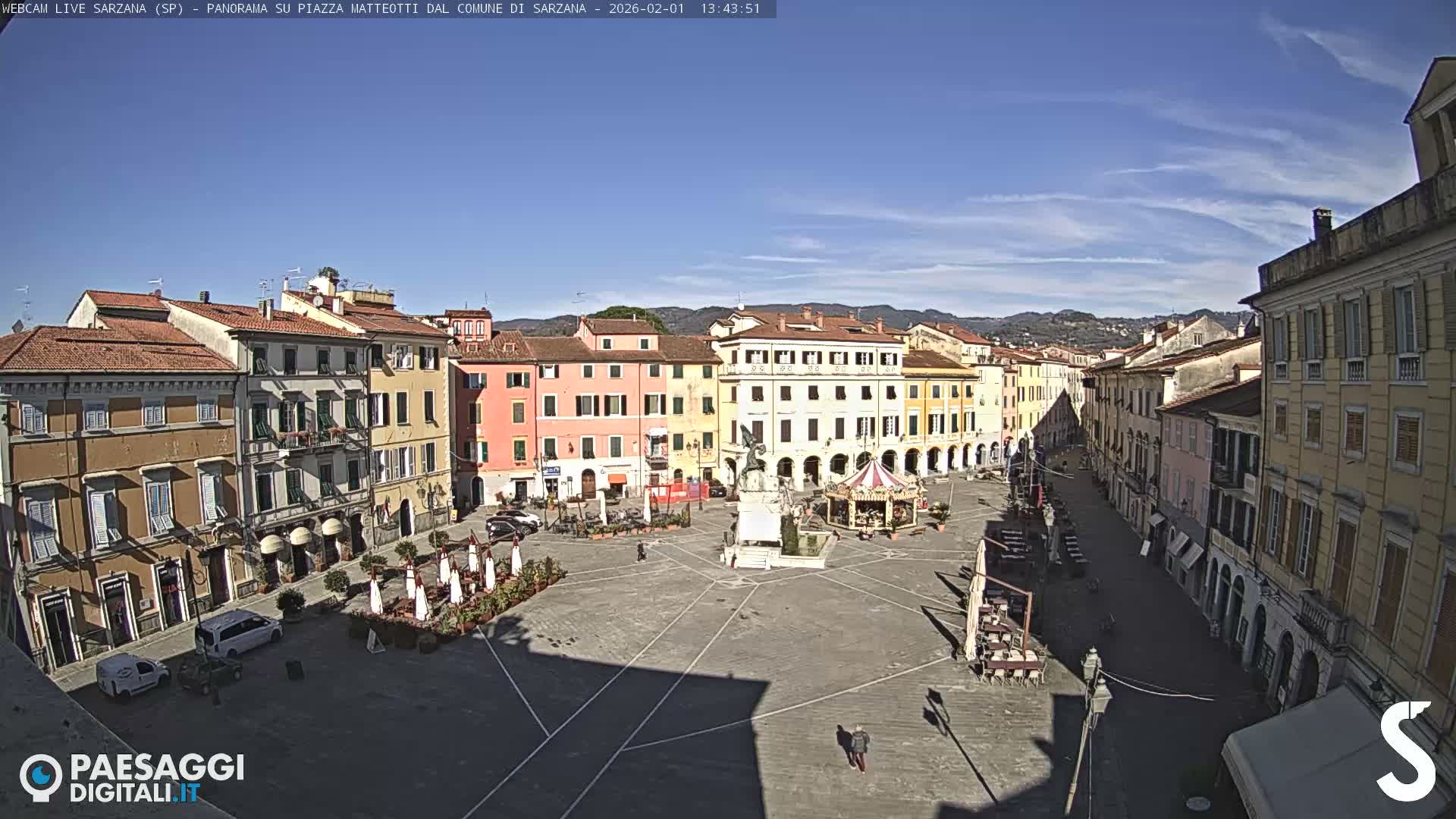Sarzana, Piazza Matteotti Square Live Cam - La Spezia, Liguria, Italy