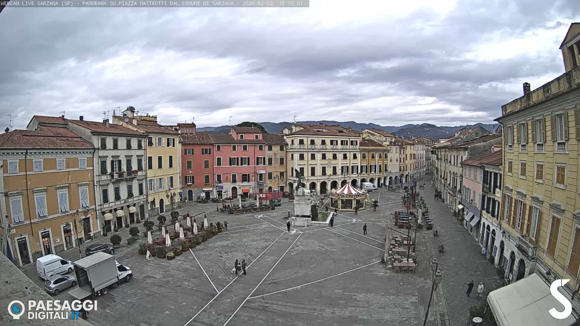 Sarzana, Piazza Matteotti Square Live Cam - La Spezia, Liguria, Italy