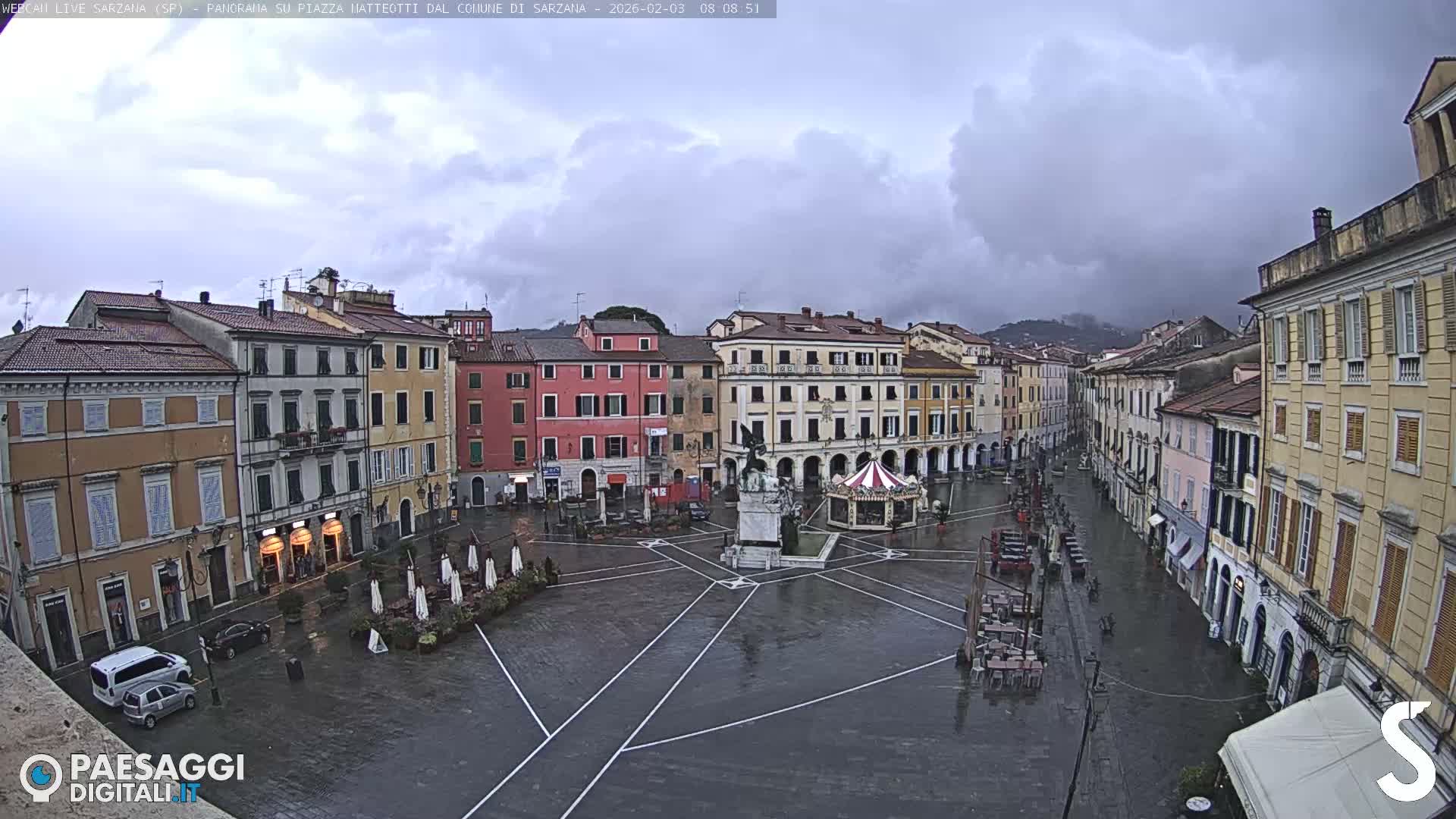 Sarzana, Piazza Matteotti Square Live Cam - La Spezia, Liguria, Italy