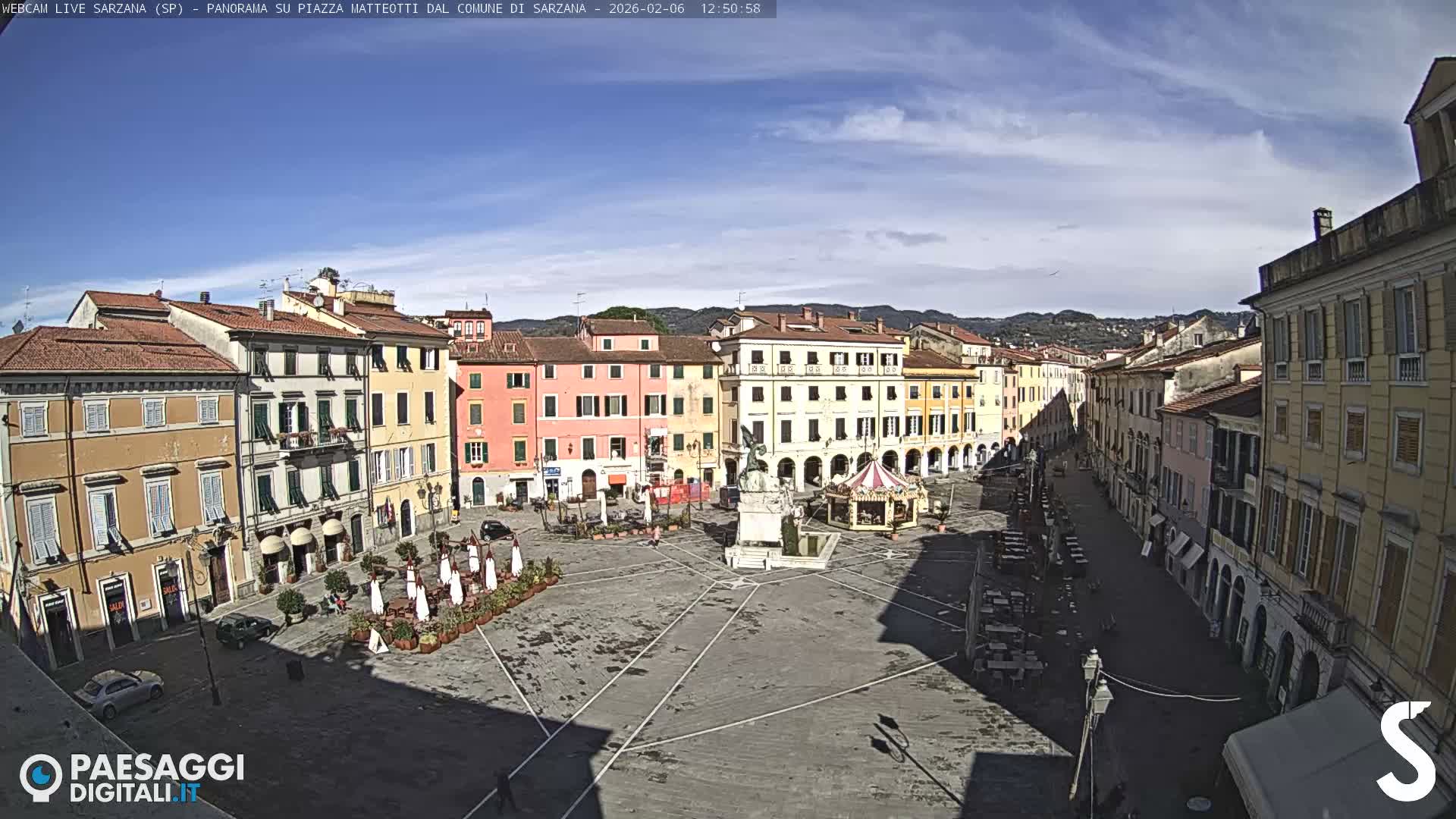 Sarzana, Piazza Matteotti Square Live Cam - La Spezia, Liguria, Italy