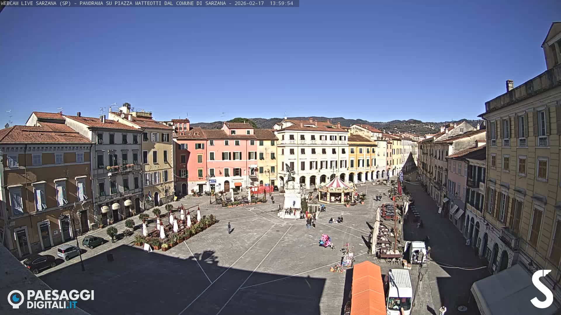 Sarzana, Piazza Matteotti Square Live Cam - La Spezia, Liguria, Italy