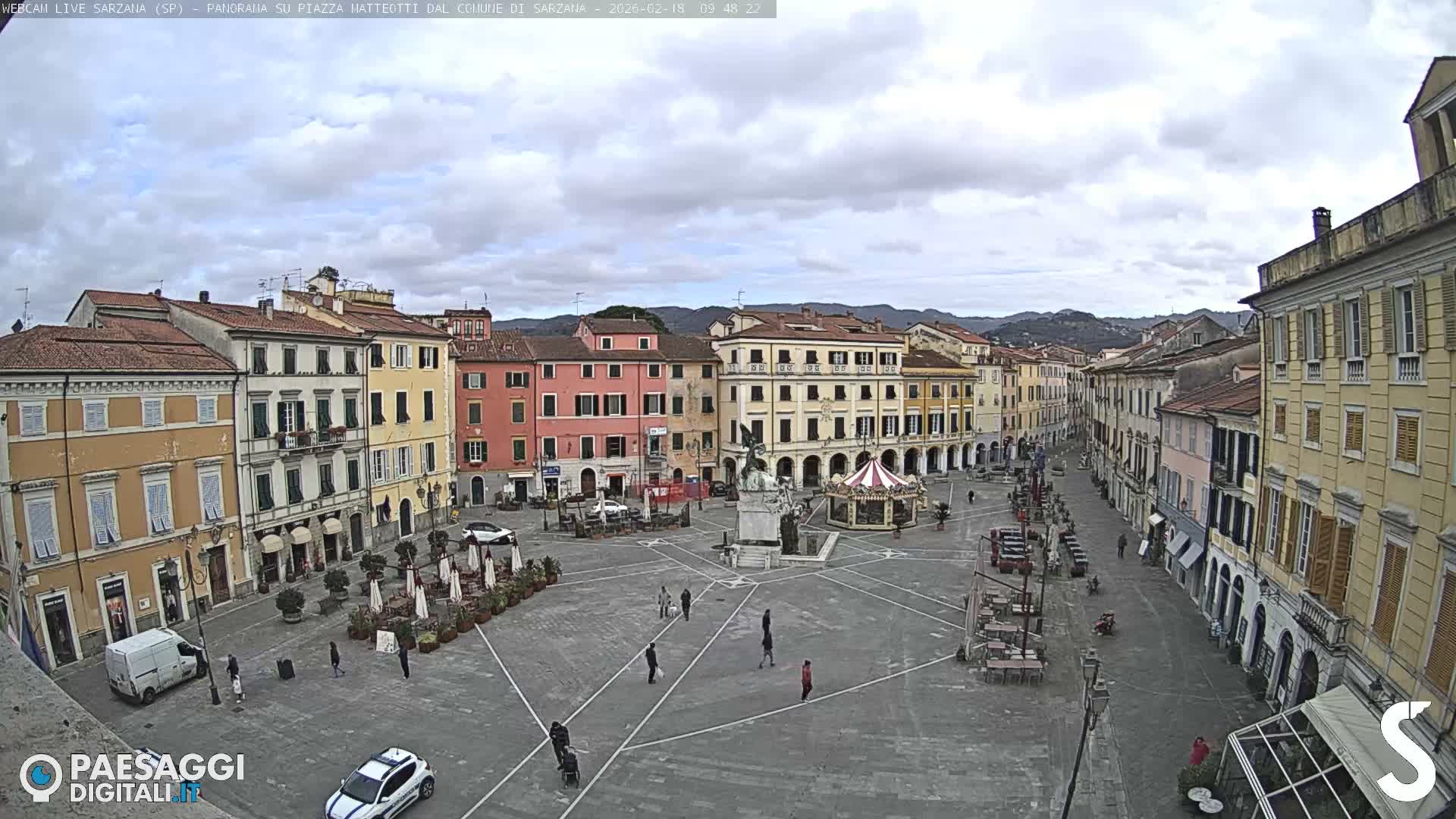 Sarzana, Piazza Matteotti Square Live Cam - La Spezia, Liguria, Italy