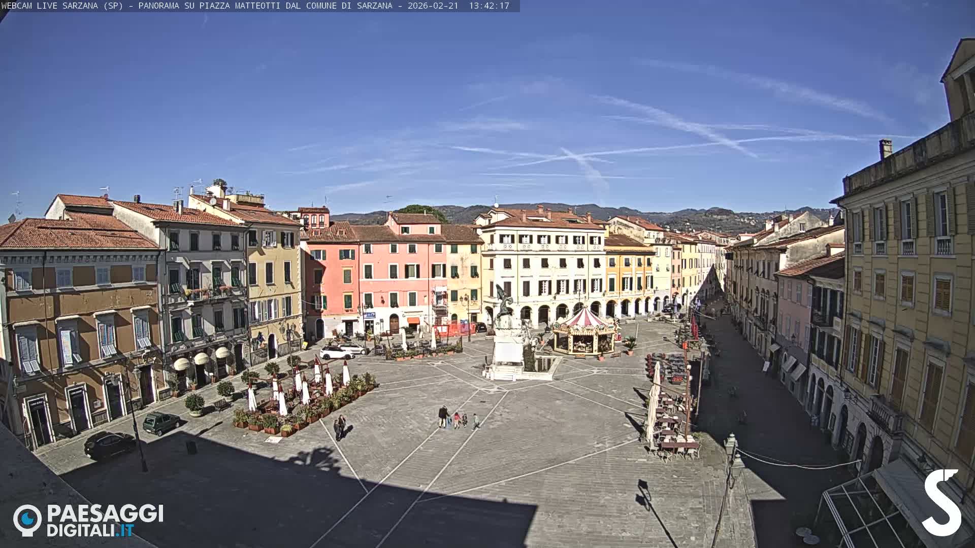 Sarzana, Piazza Matteotti Square Live Cam - La Spezia, Liguria, Italy