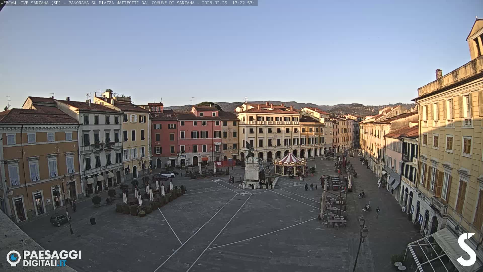 Sarzana, Piazza Matteotti Square Live Cam - La Spezia, Liguria, Italy