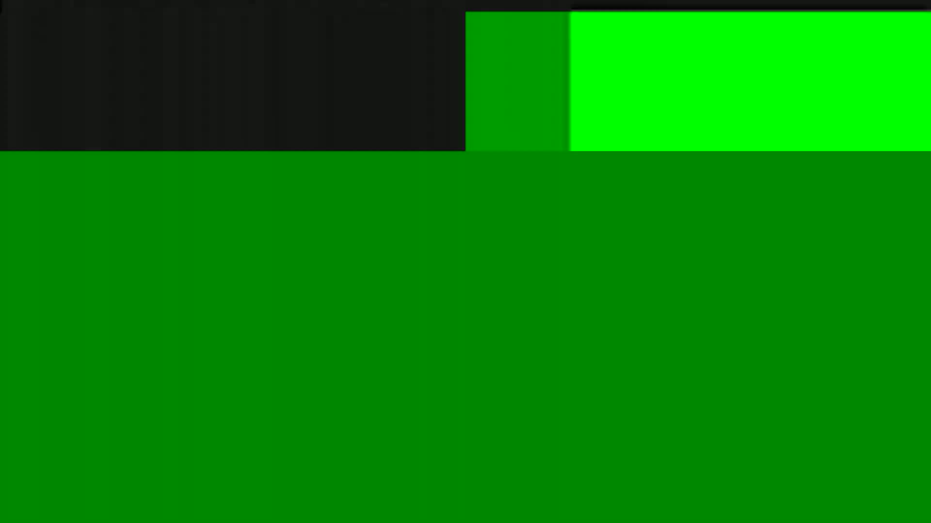 The image shows a dark gray rectangle above a large green rectangle, with a smaller bright green rectangle to the right.