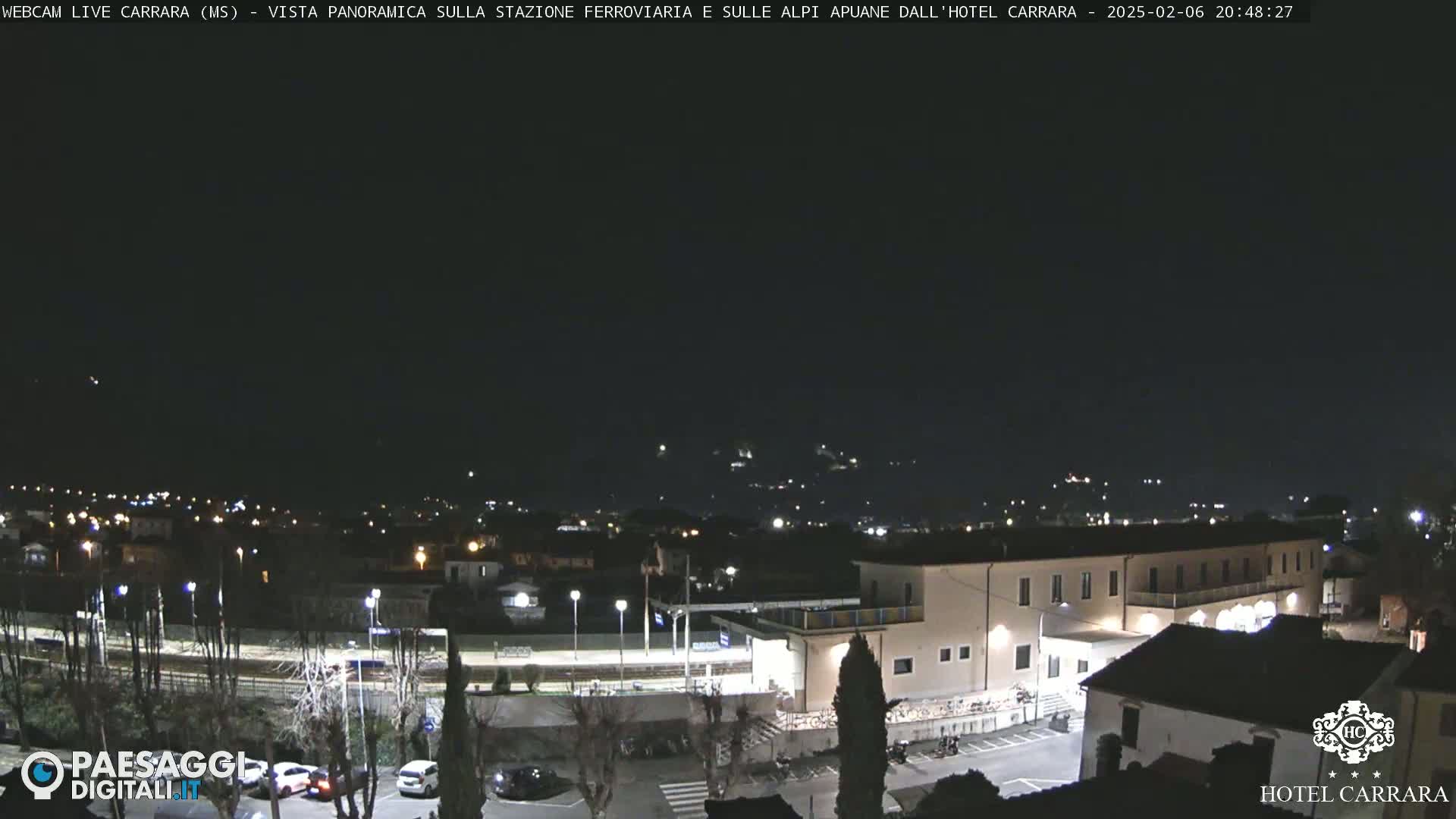  Carrara City Railway Station & Panaromic Natural Alps Park Live Cam - Massa & Carrara, Tuscany, Italy