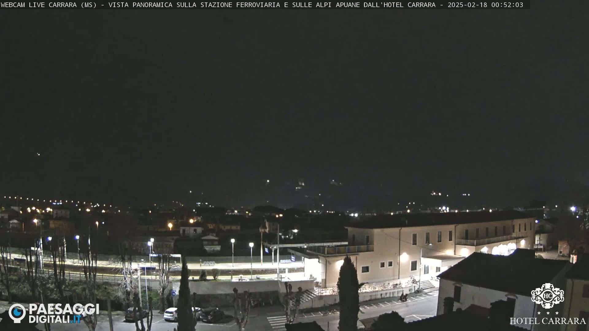  Carrara City Railway Station & Panaromic Natural Alps Park Live Cam - Massa & Carrara, Tuscany, Italy