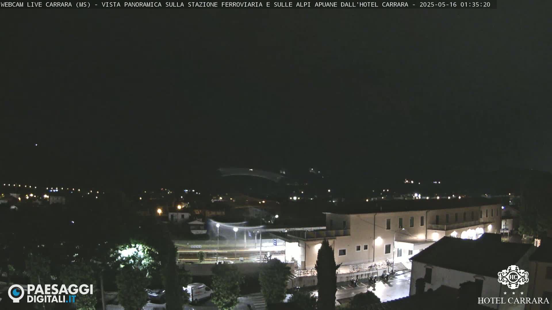  Carrara City Railway Station & Panaromic Natural Alps Park Live Cam - Massa & Carrara, Tuscany, Italy