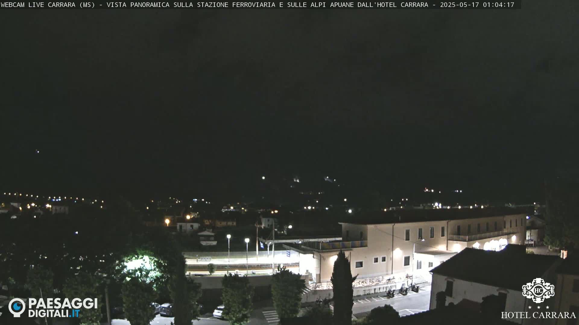  Carrara City Railway Station & Panaromic Natural Alps Park Live Cam - Massa & Carrara, Tuscany, Italy