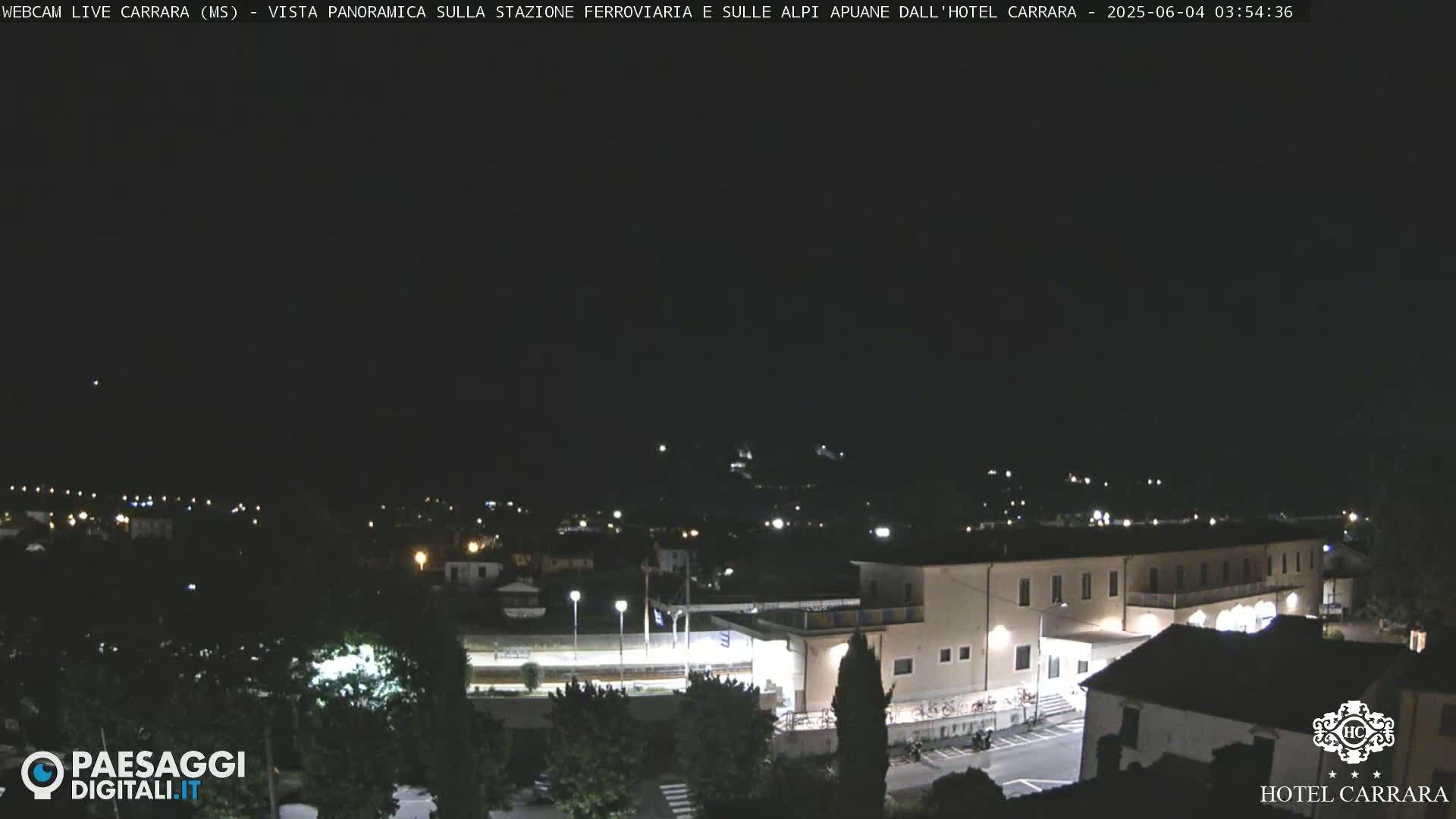  Carrara City Railway Station & Panaromic Natural Alps Park Live Cam - Massa & Carrara, Tuscany, Italy