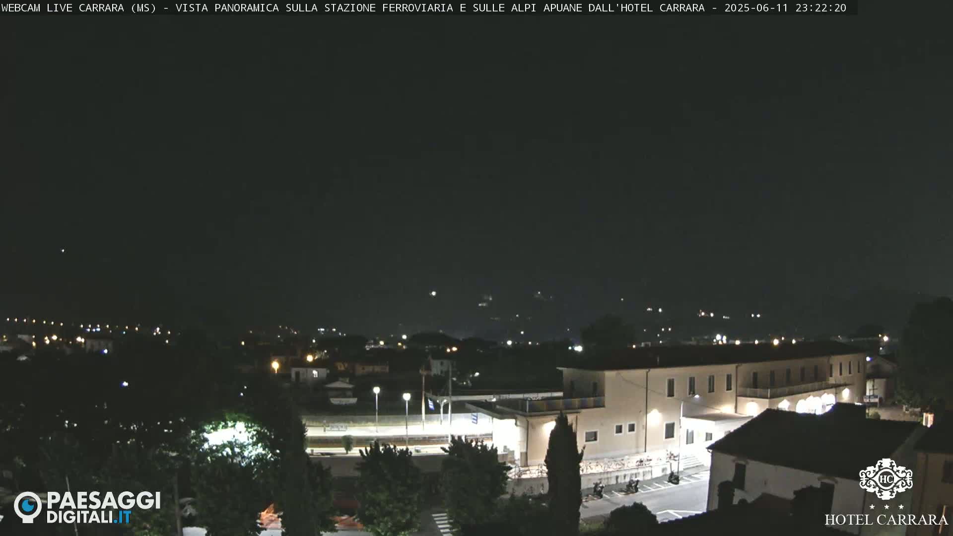  Carrara City Railway Station & Panaromic Natural Alps Park Live Cam - Massa & Carrara, Tuscany, Italy