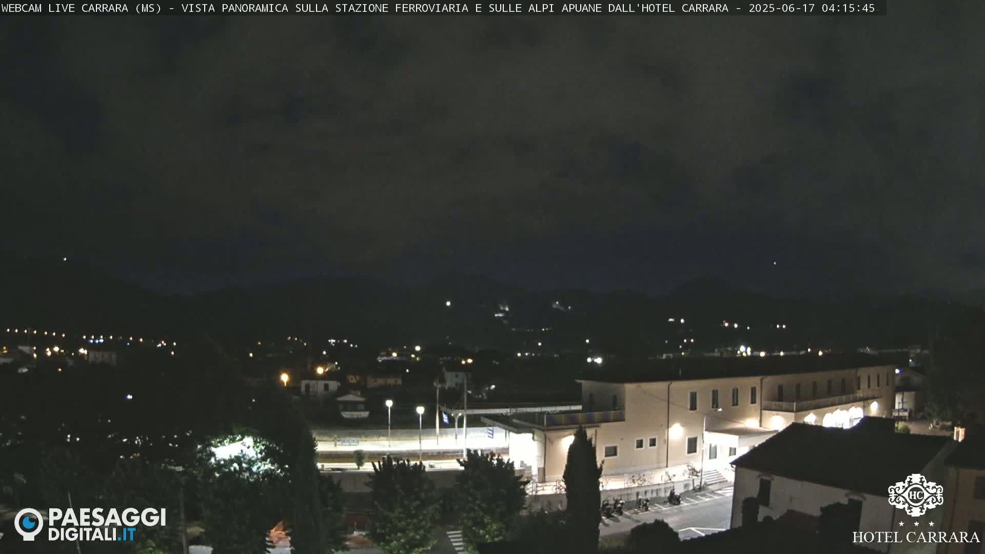  Carrara City Railway Station & Panaromic Natural Alps Park Live Cam - Massa & Carrara, Tuscany, Italy