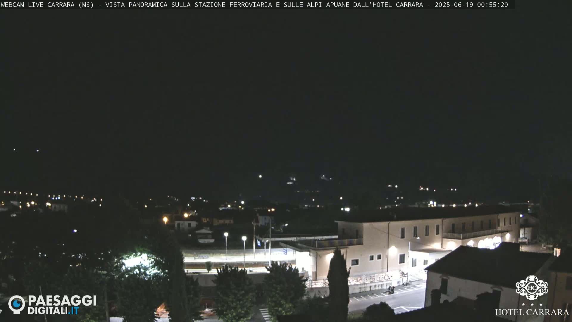  Carrara City Railway Station & Panaromic Natural Alps Park Live Cam - Massa & Carrara, Tuscany, Italy