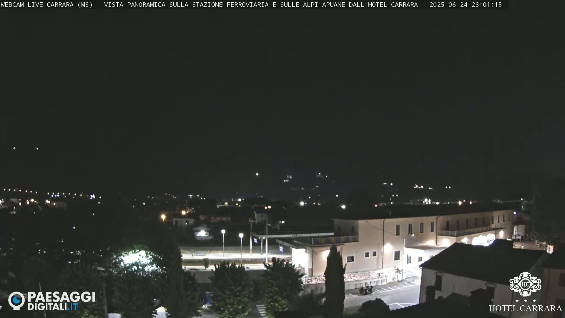  Carrara City Railway Station & Panaromic Natural Alps Park Live Cam - Massa & Carrara, Tuscany, Italy