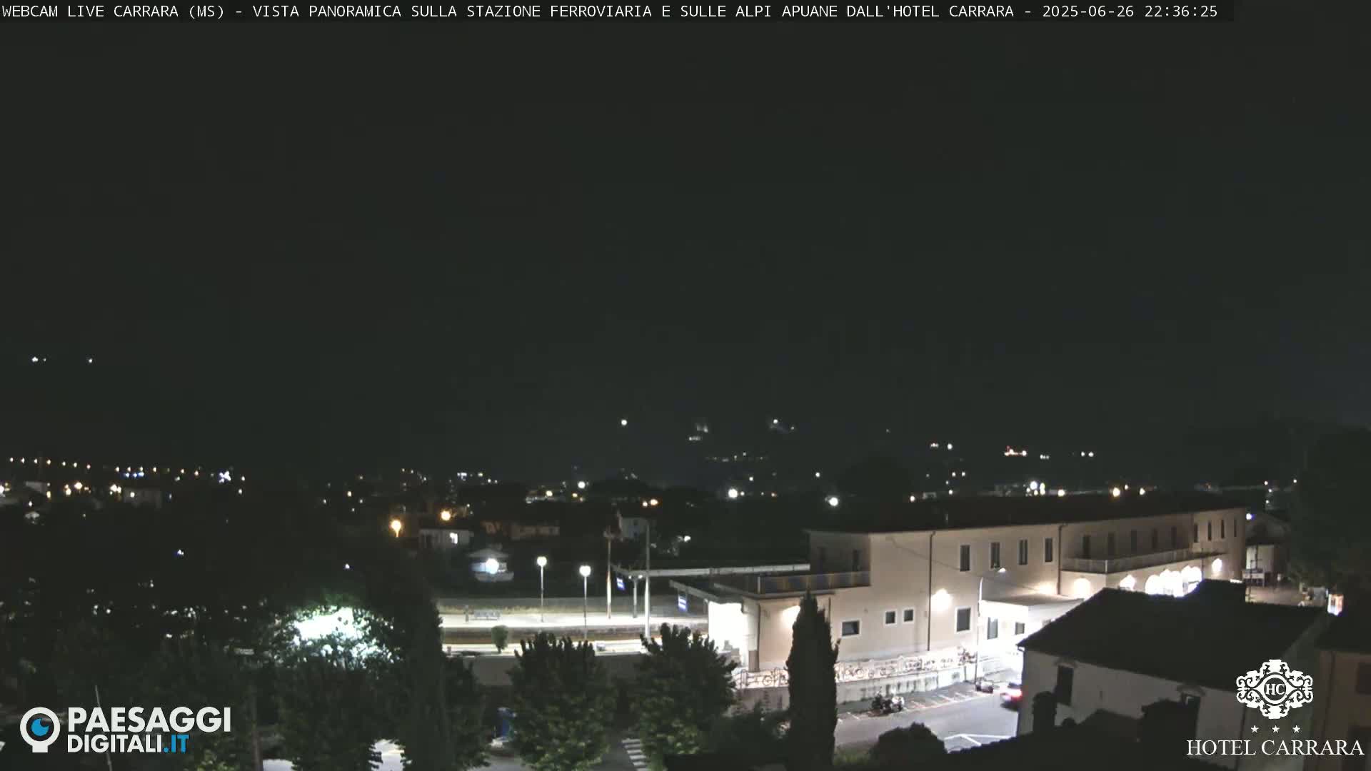  Carrara City Railway Station & Panaromic Natural Alps Park Live Cam - Massa & Carrara, Tuscany, Italy
