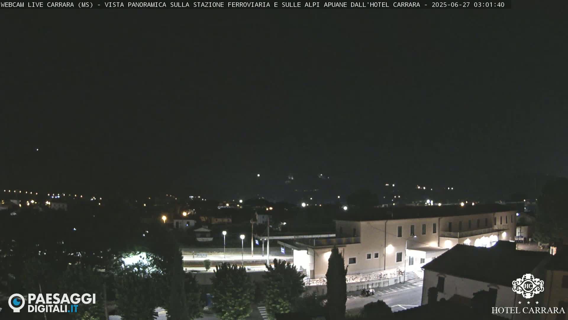  Carrara City Railway Station & Panaromic Natural Alps Park Live Cam - Massa & Carrara, Tuscany, Italy