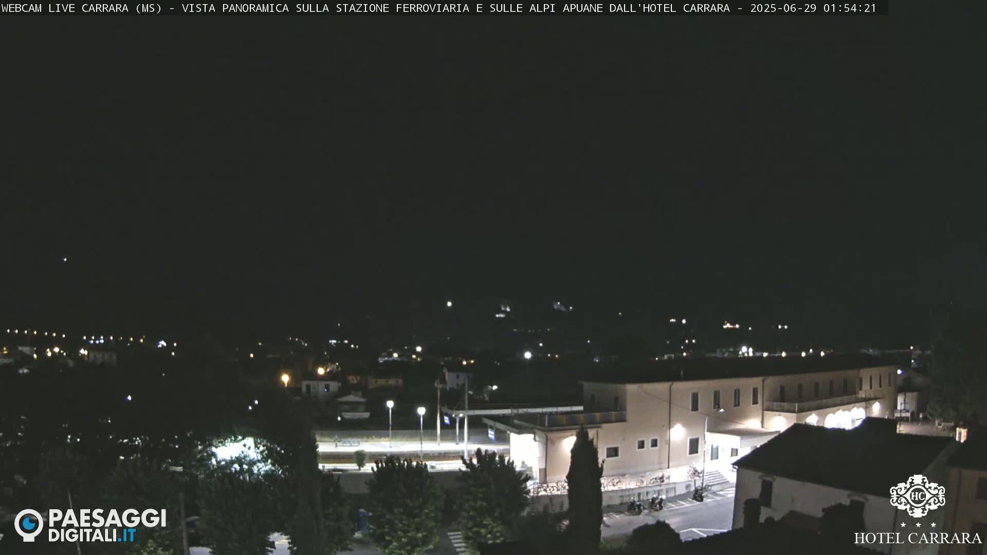  Carrara City Railway Station & Panaromic Natural Alps Park Live Cam - Massa & Carrara, Tuscany, Italy