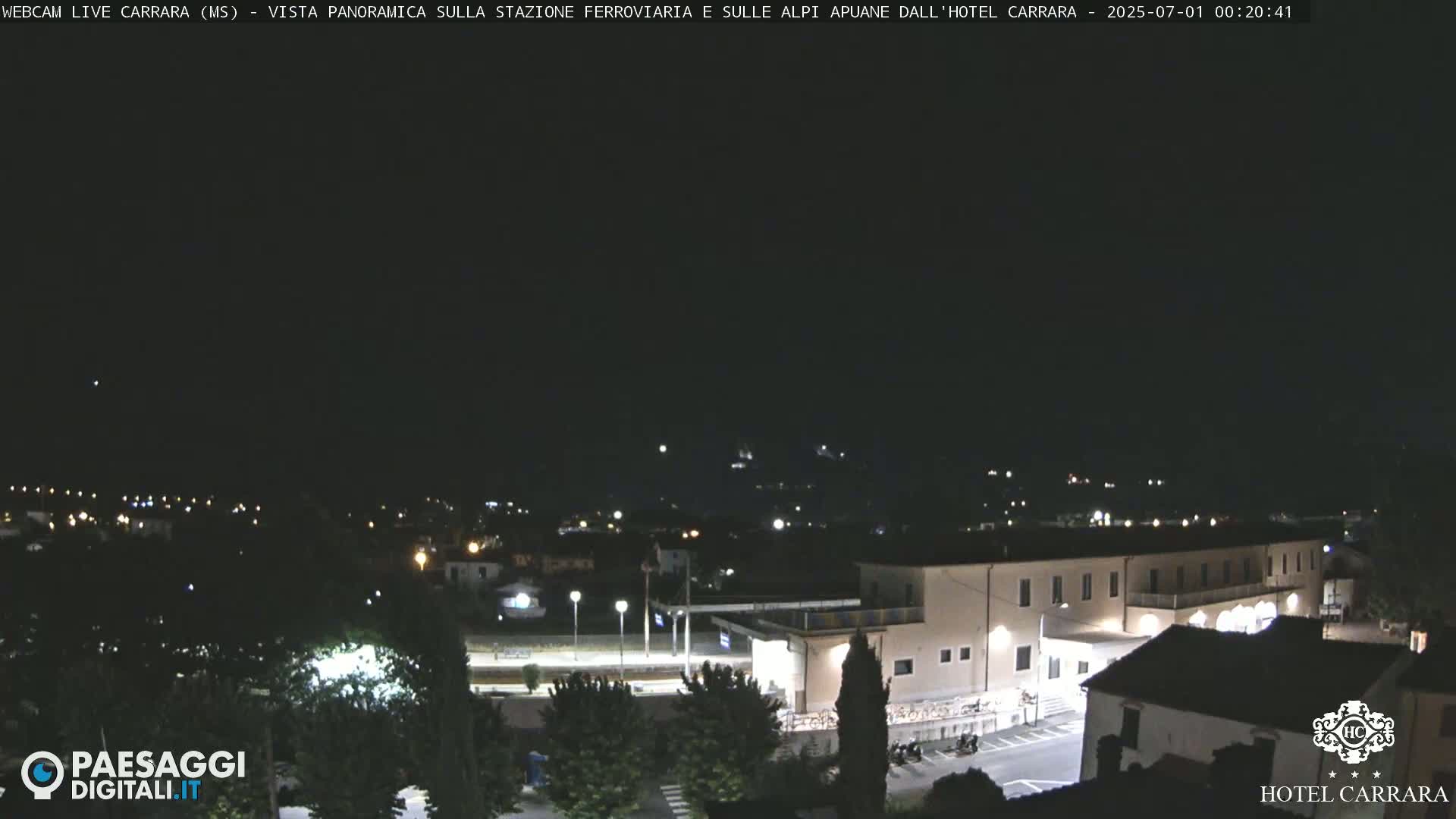  Carrara City Railway Station & Panaromic Natural Alps Park Live Cam - Massa & Carrara, Tuscany, Italy