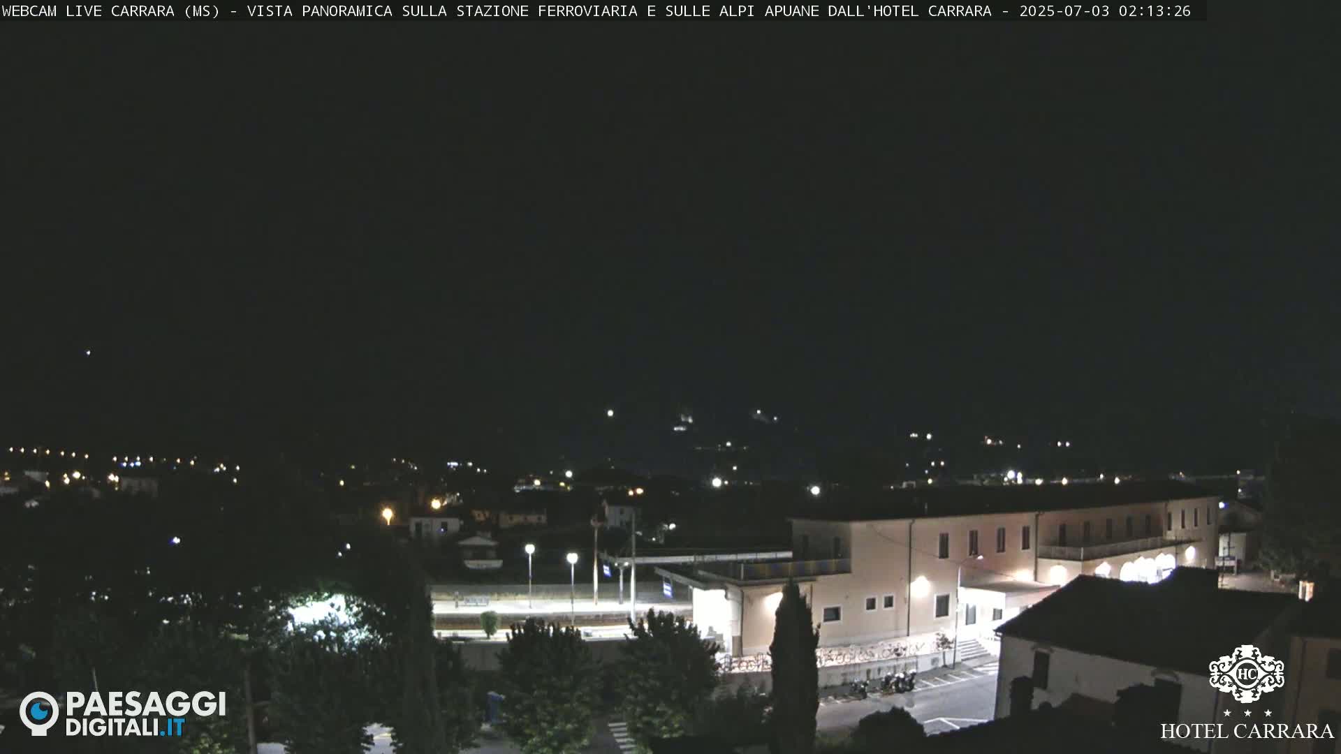  Carrara City Railway Station & Panaromic Natural Alps Park Live Cam - Massa & Carrara, Tuscany, Italy