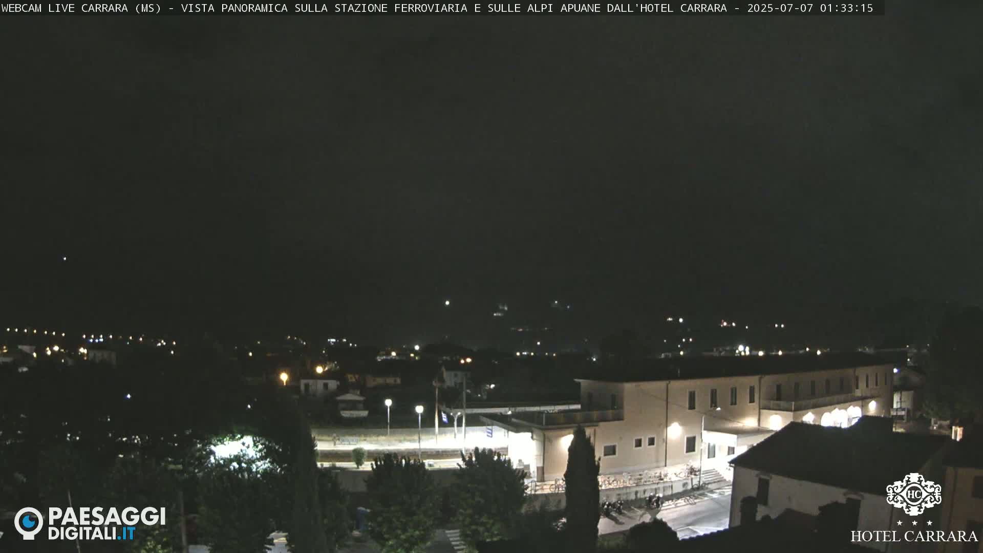  Carrara City Railway Station & Panaromic Natural Alps Park Live Cam - Massa & Carrara, Tuscany, Italy
