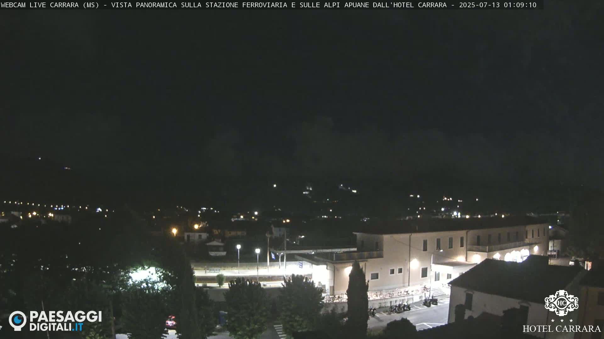  Carrara City Railway Station & Panaromic Natural Alps Park Live Cam - Massa & Carrara, Tuscany, Italy