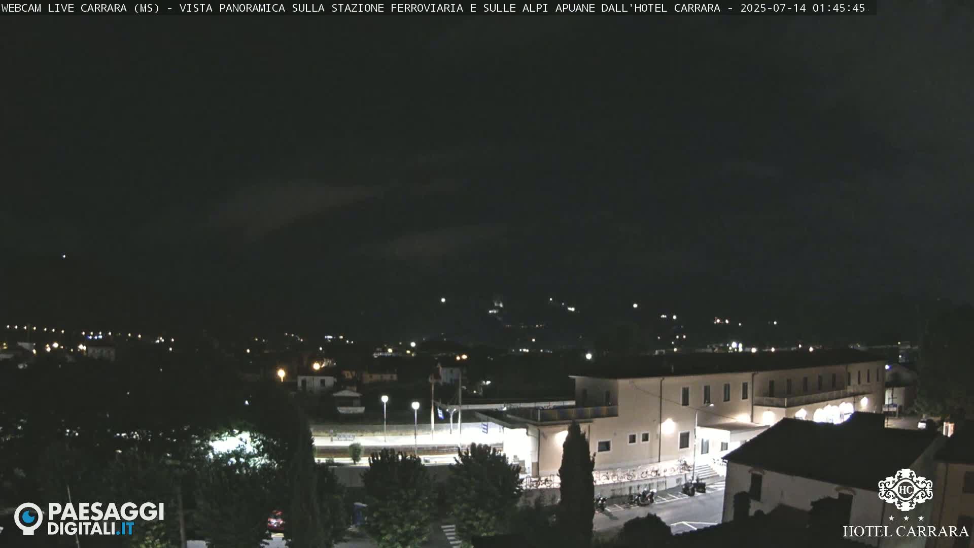  Carrara City Railway Station & Panaromic Natural Alps Park Live Cam - Massa & Carrara, Tuscany, Italy