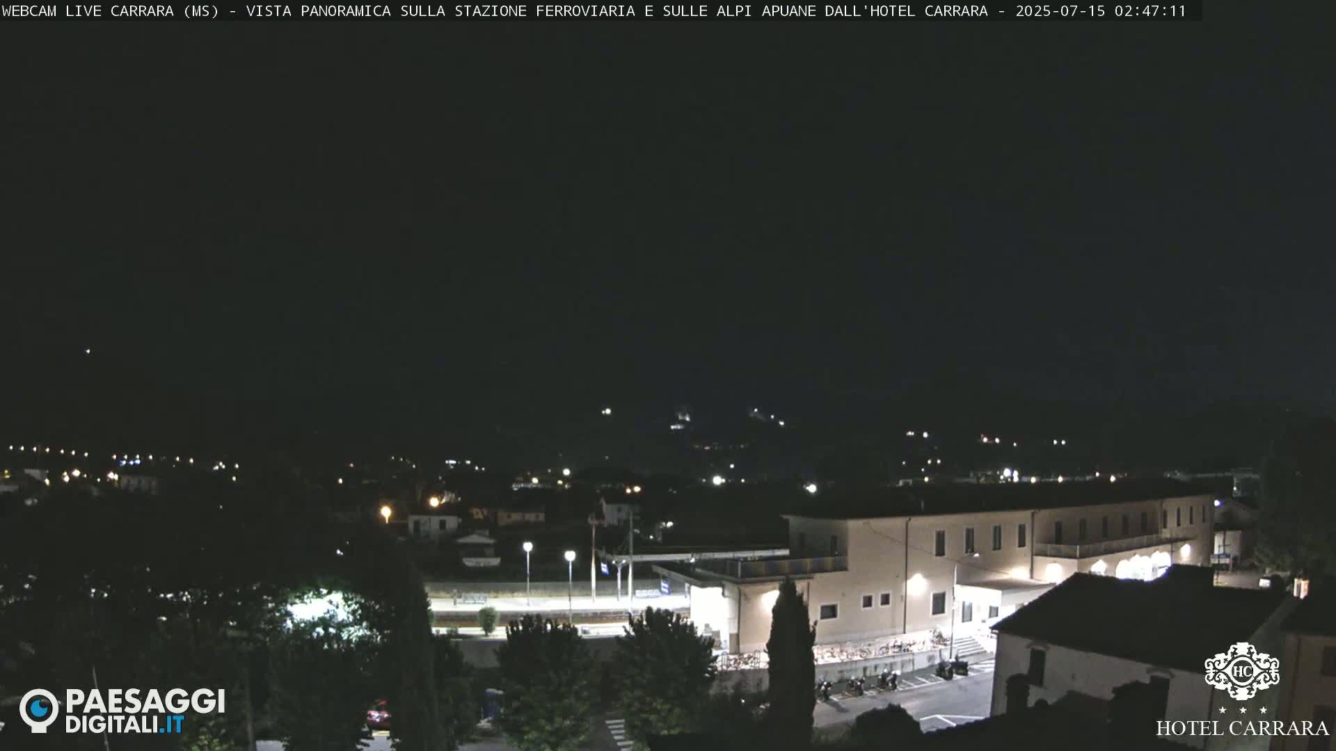  Carrara City Railway Station & Panaromic Natural Alps Park Live Cam - Massa & Carrara, Tuscany, Italy