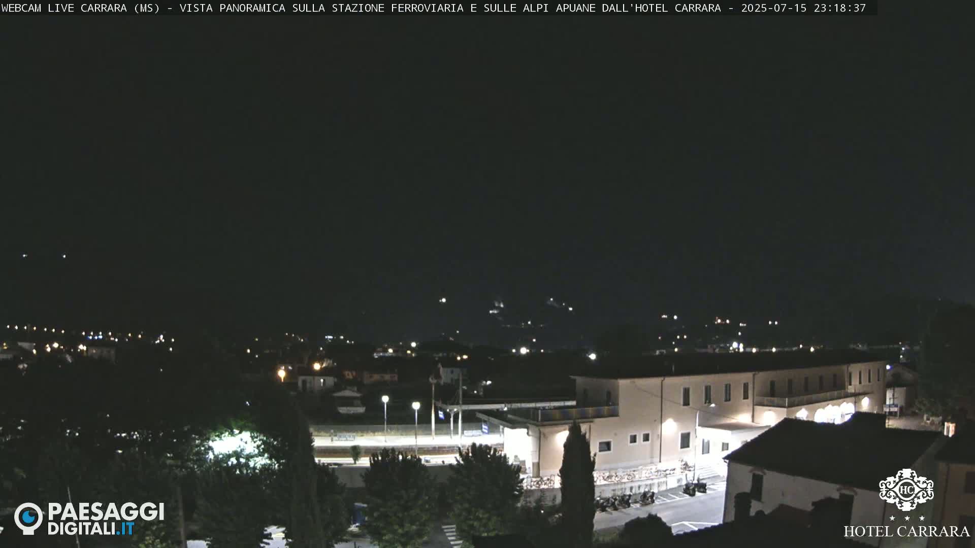  Carrara City Railway Station & Panaromic Natural Alps Park Live Cam - Massa & Carrara, Tuscany, Italy