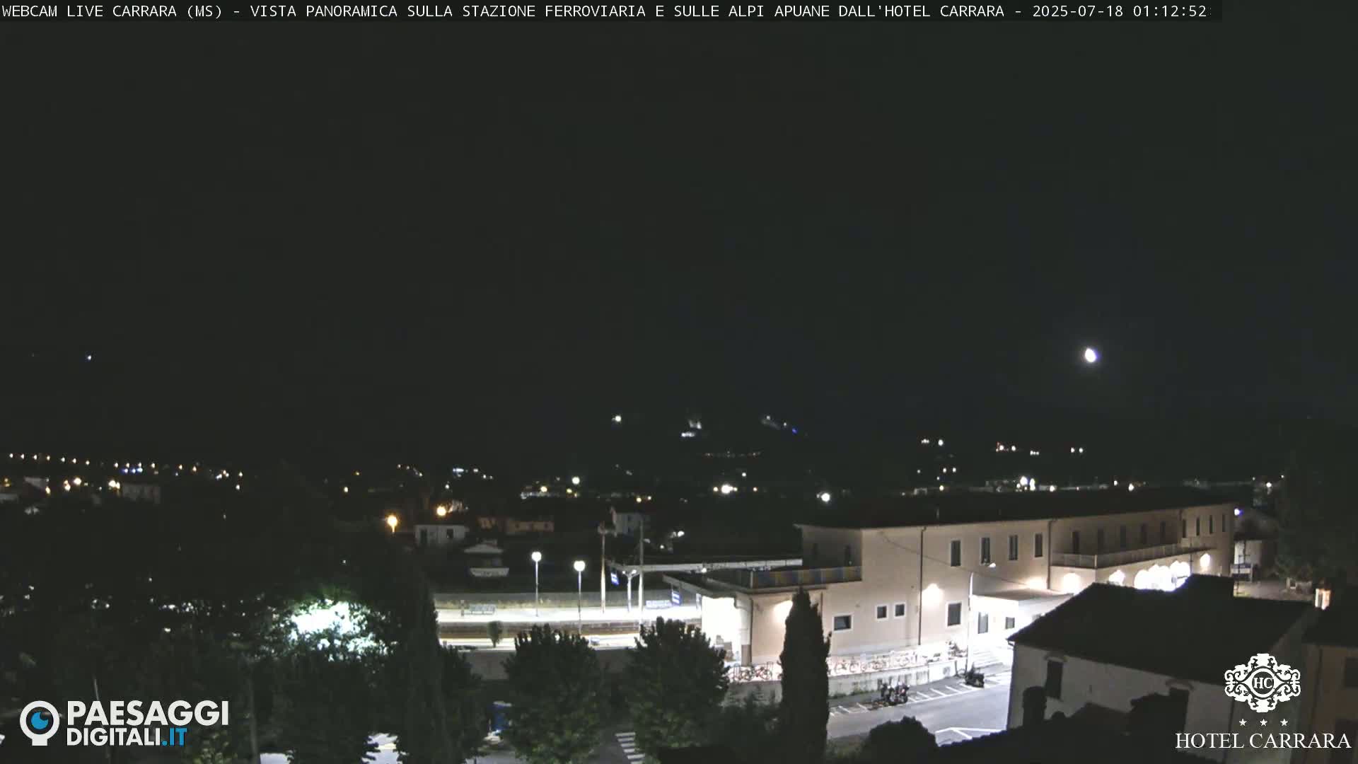 Carrara City Railway Station & Panaromic Natural Alps Park Live Cam - Massa & Carrara, Tuscany, Italy