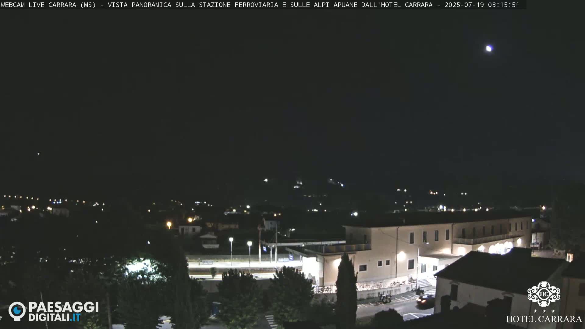  Carrara City Railway Station & Panaromic Natural Alps Park Live Cam - Massa & Carrara, Tuscany, Italy