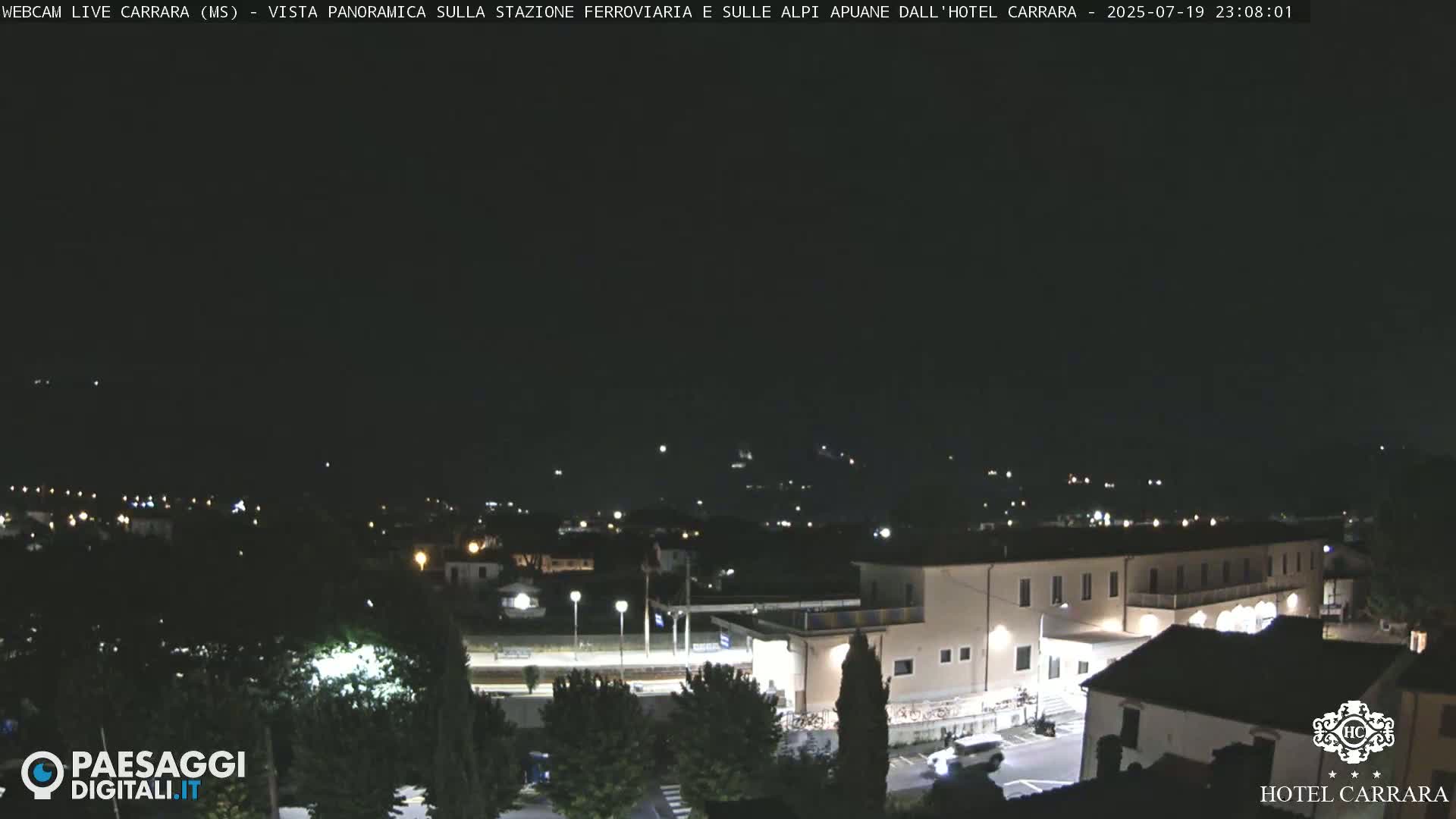  Carrara City Railway Station & Panaromic Natural Alps Park Live Cam - Massa & Carrara, Tuscany, Italy