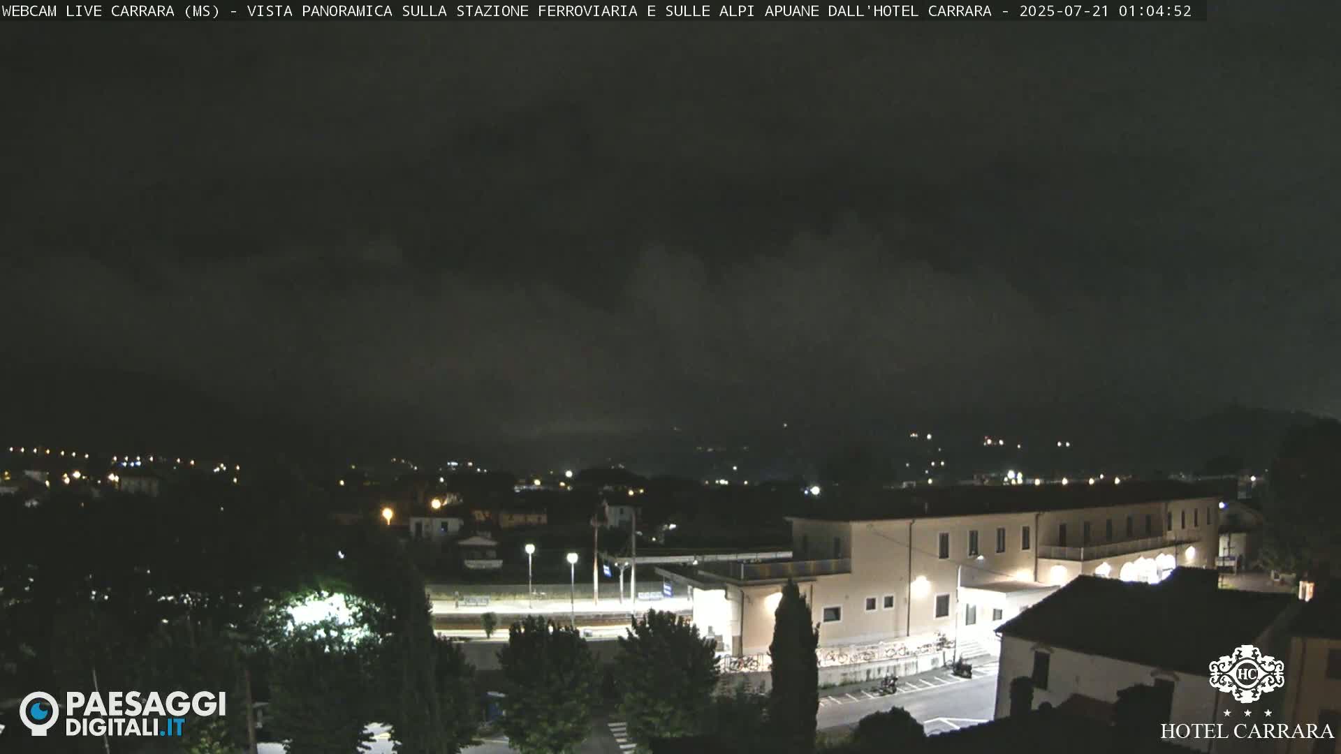  Carrara City Railway Station & Panaromic Natural Alps Park Live Cam - Massa & Carrara, Tuscany, Italy