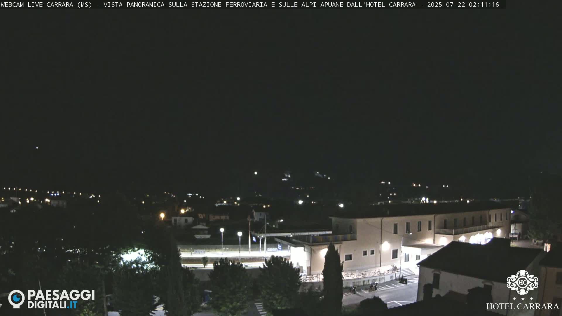  Carrara City Railway Station & Panaromic Natural Alps Park Live Cam - Massa & Carrara, Tuscany, Italy