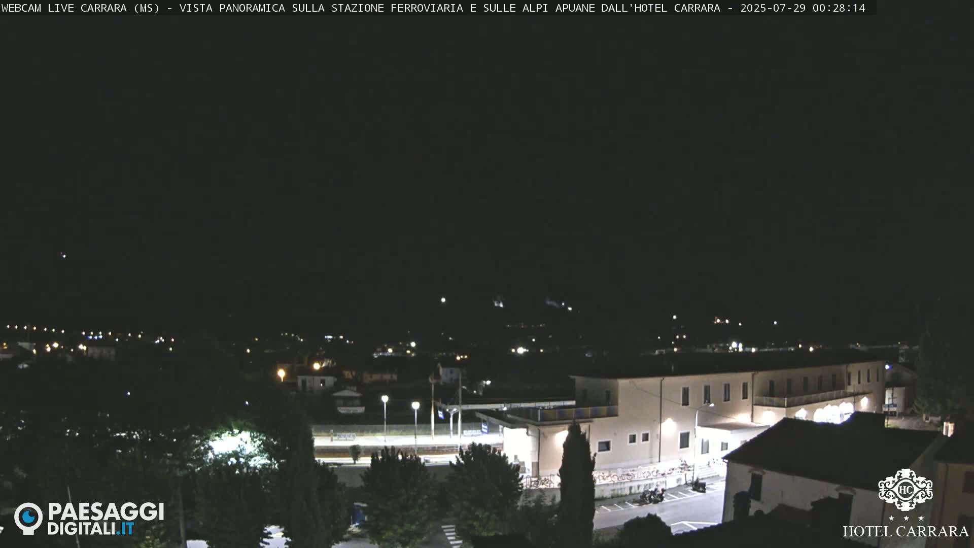  Carrara City Railway Station & Panaromic Natural Alps Park Live Cam - Massa & Carrara, Tuscany, Italy