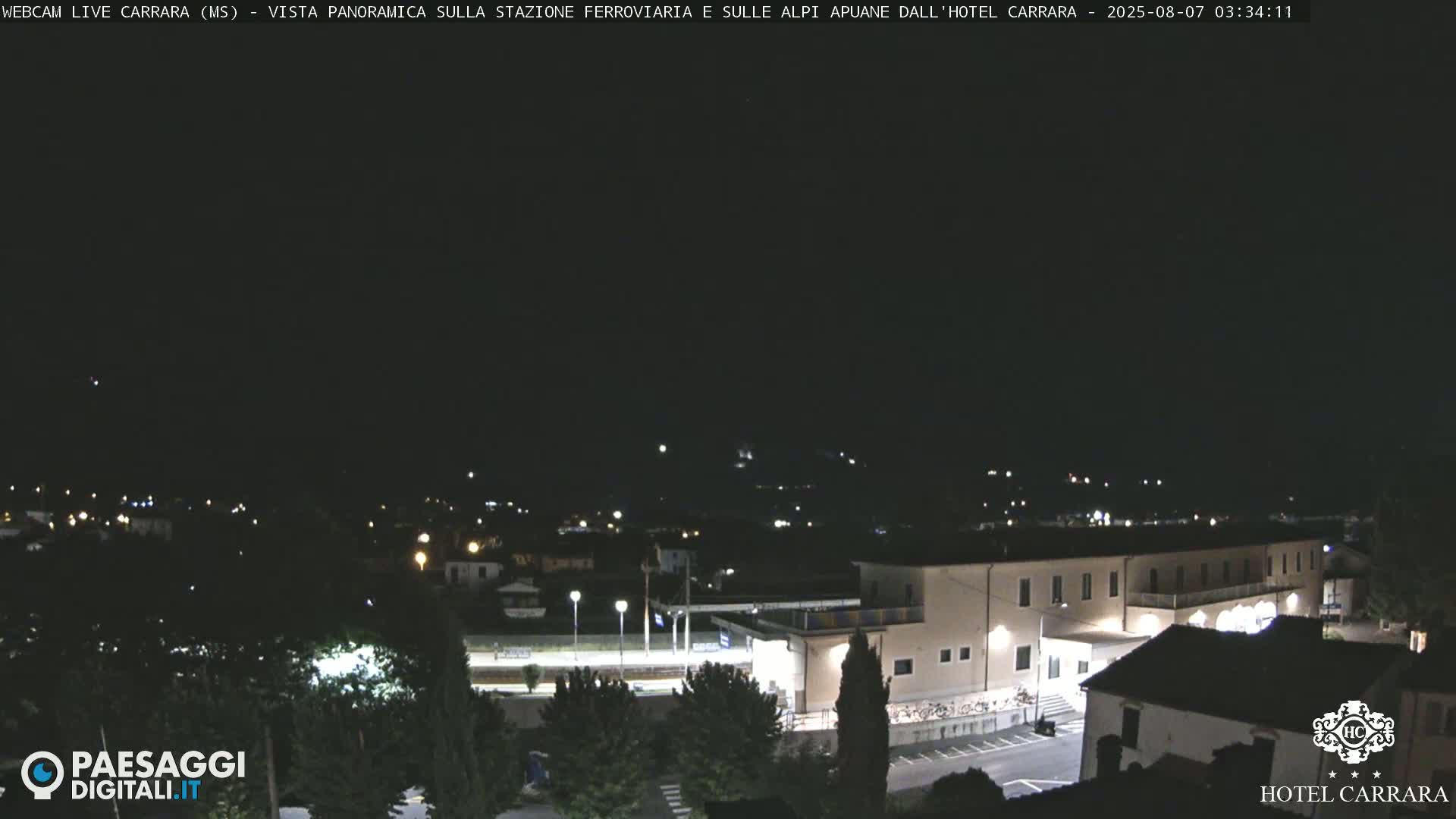 Carrara City Railway Station & Panaromic Natural Alps Park Live Cam - Massa & Carrara, Tuscany, Italy