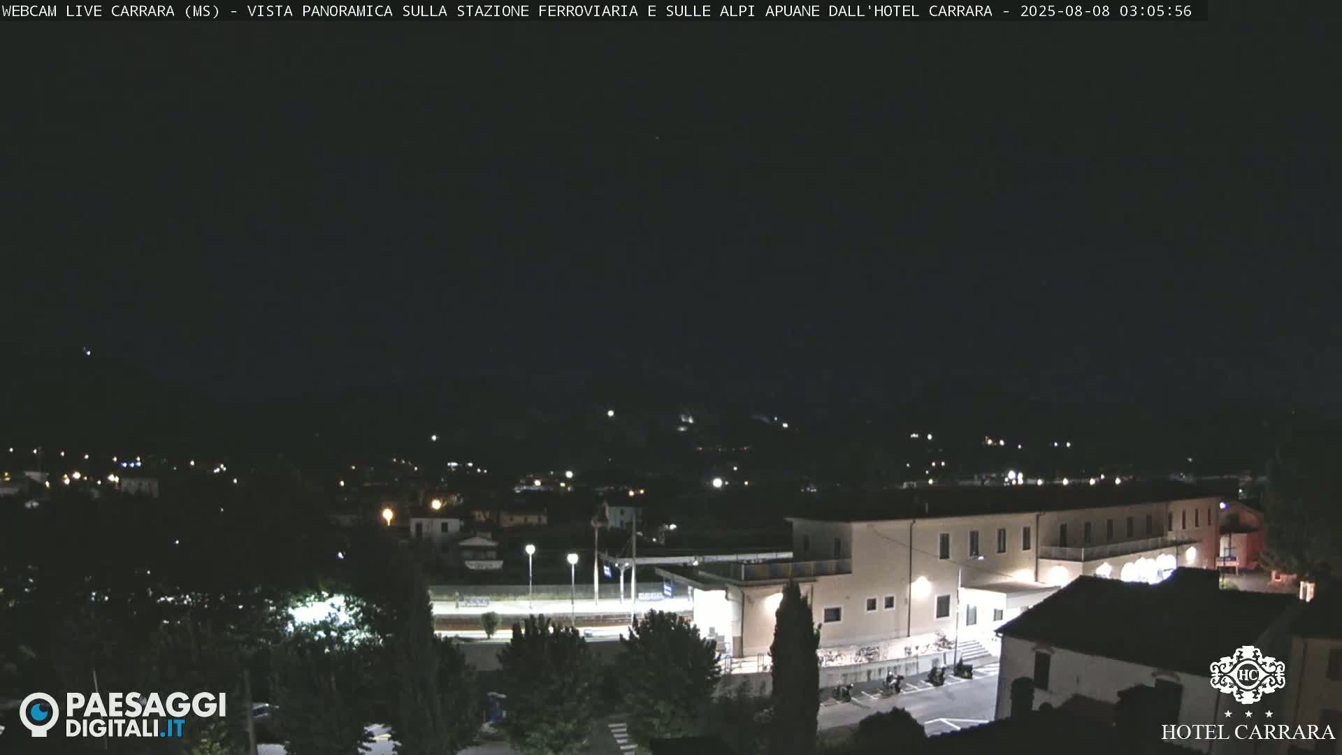  Carrara City Railway Station & Panaromic Natural Alps Park Live Cam - Massa & Carrara, Tuscany, Italy